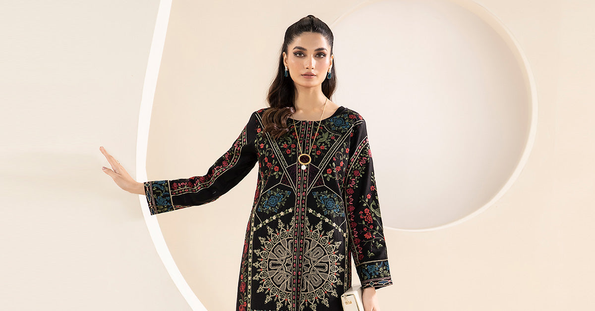 3 Piece Embroidered Khaddar Suit
