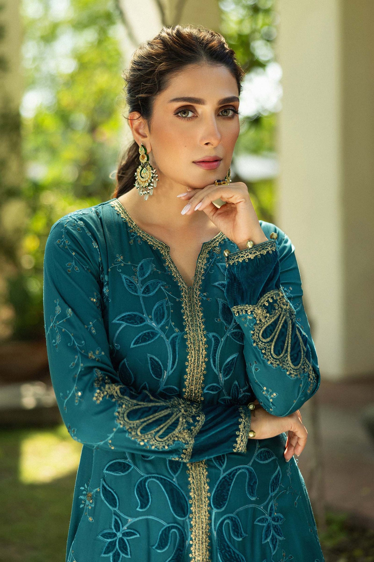 3 Piece Embroidered Plush Suit