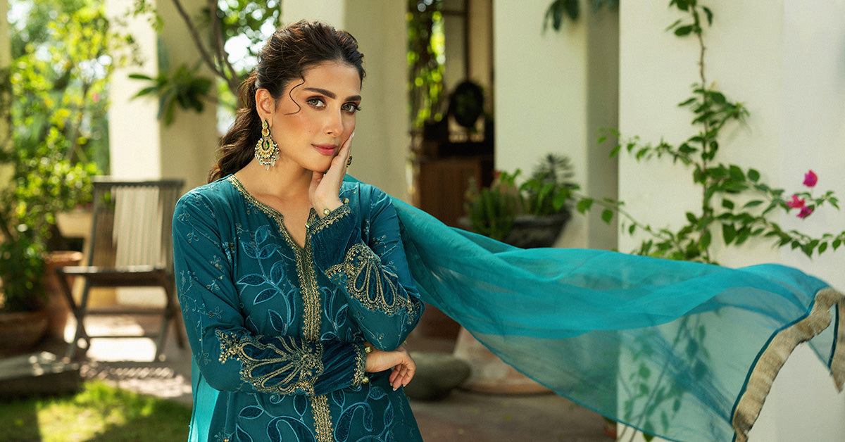 3 Piece Embroidered Plush Suit