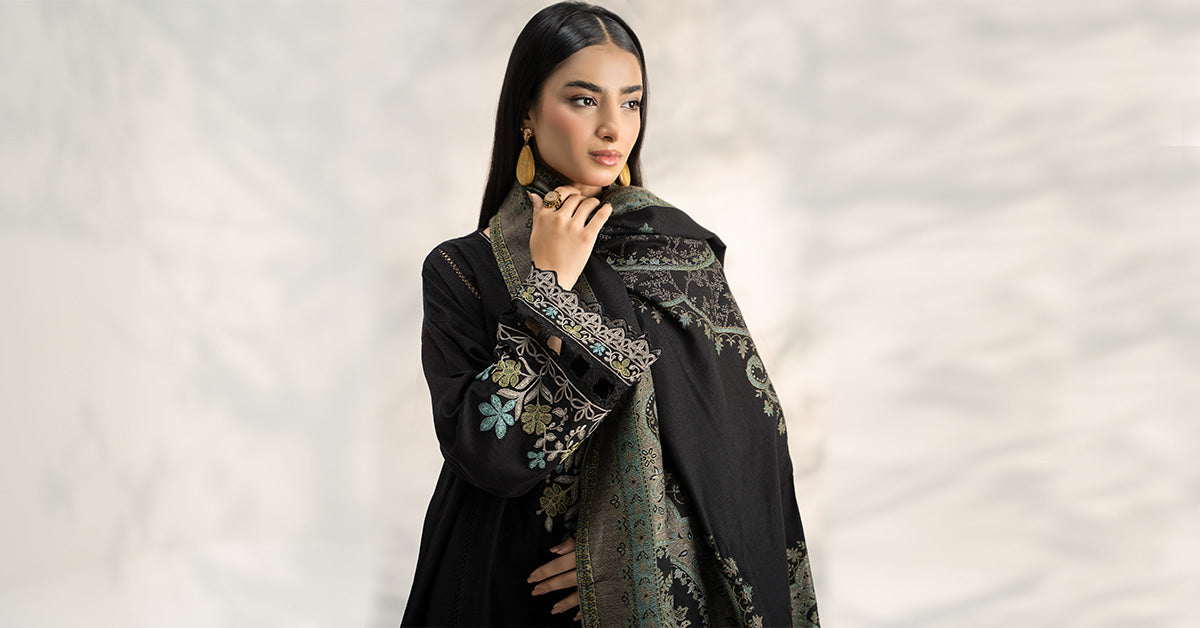 3 Piece Embroidered Khaddar Suit