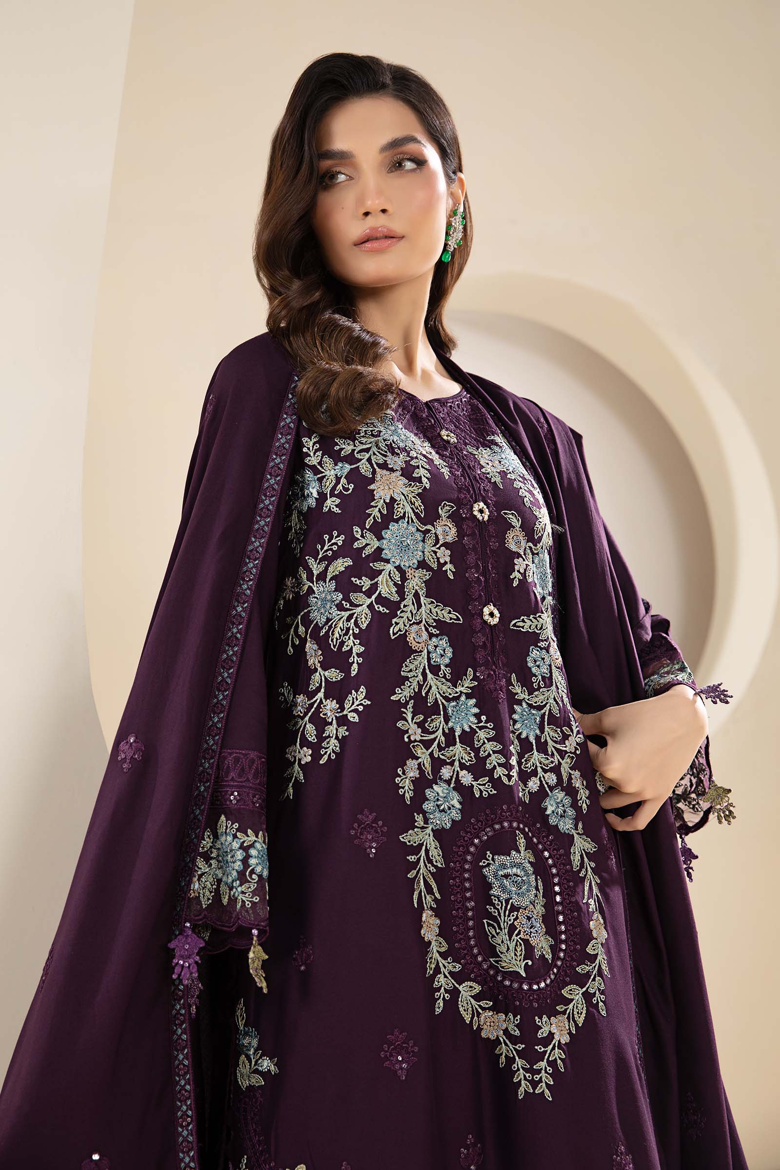 3 Piece Embroidered Linen Suit