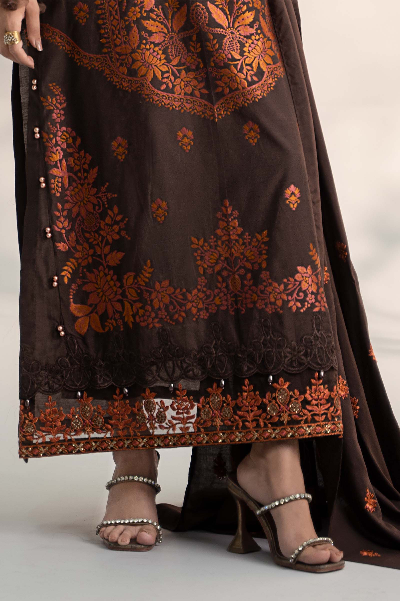 3 Piece Embroidered Linen Suit