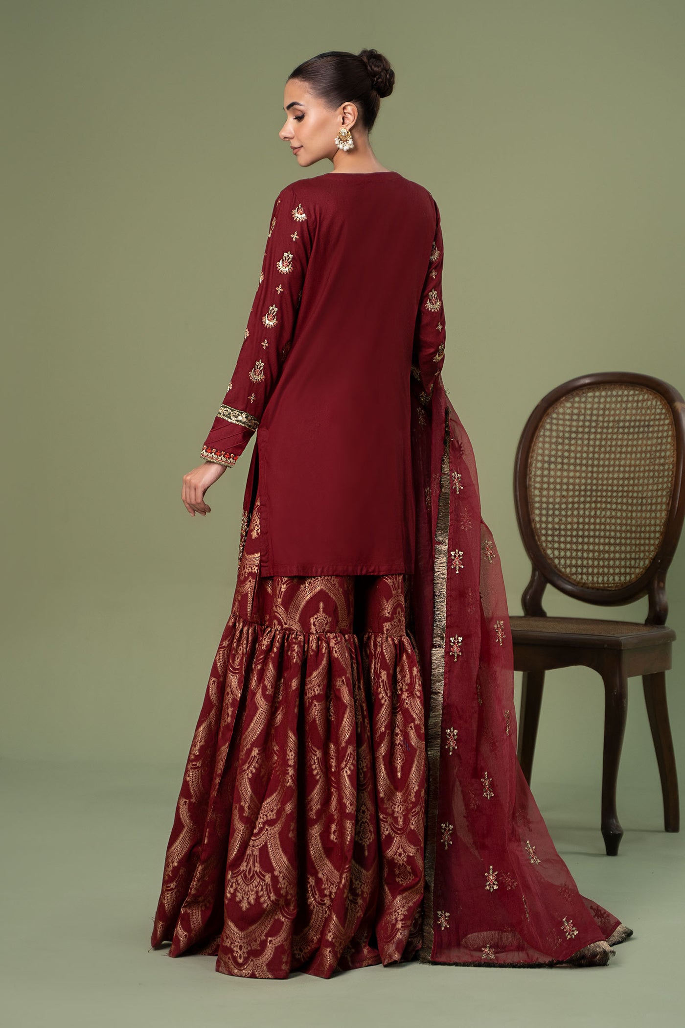 3 Piece Embroidered Linen Suit