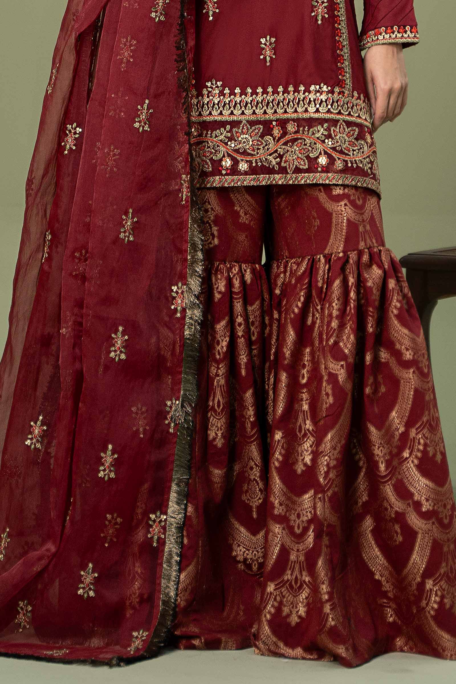 3 Piece Embroidered Linen Suit