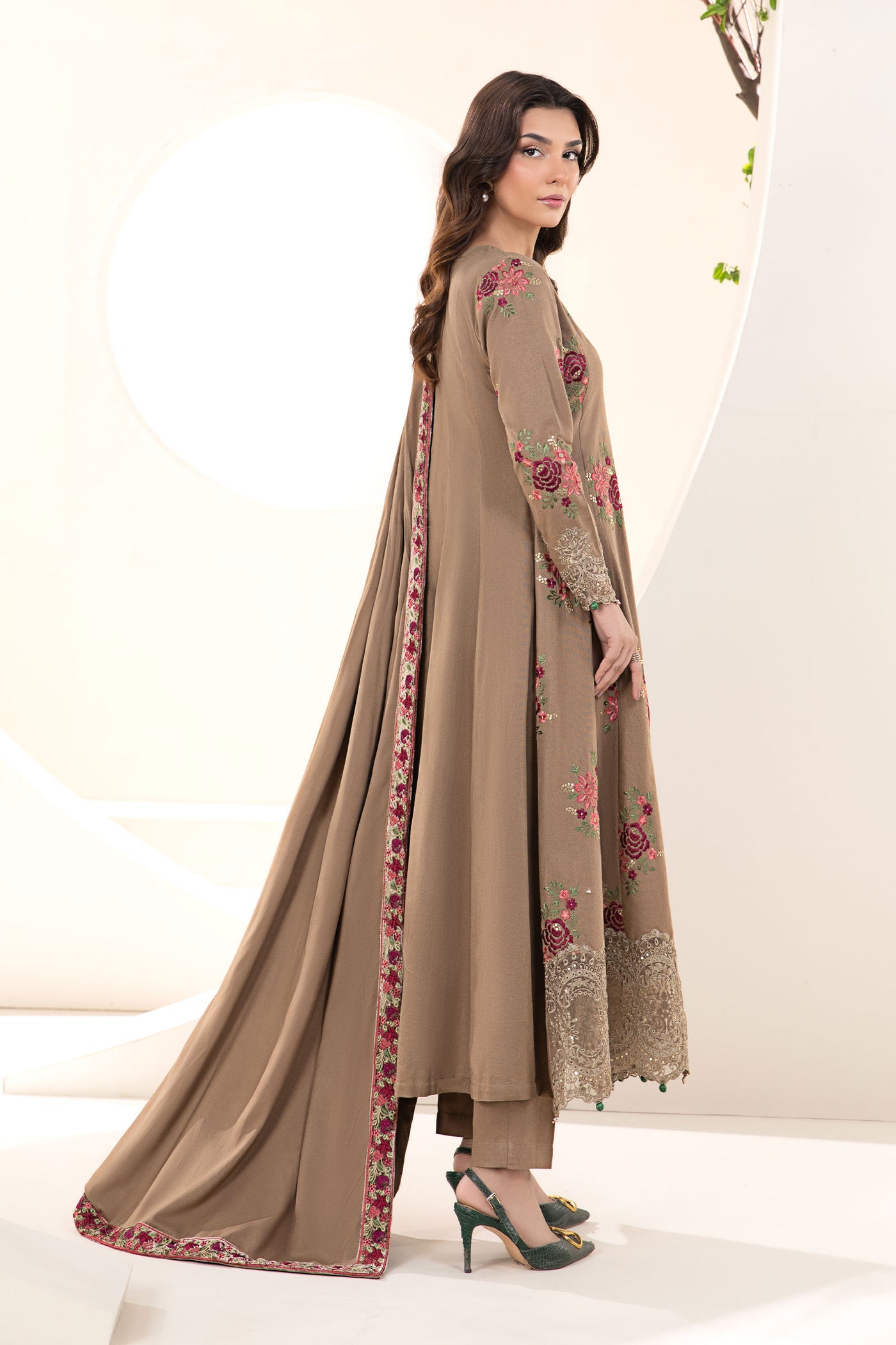 3 Piece Embroidered Khaddar Suit