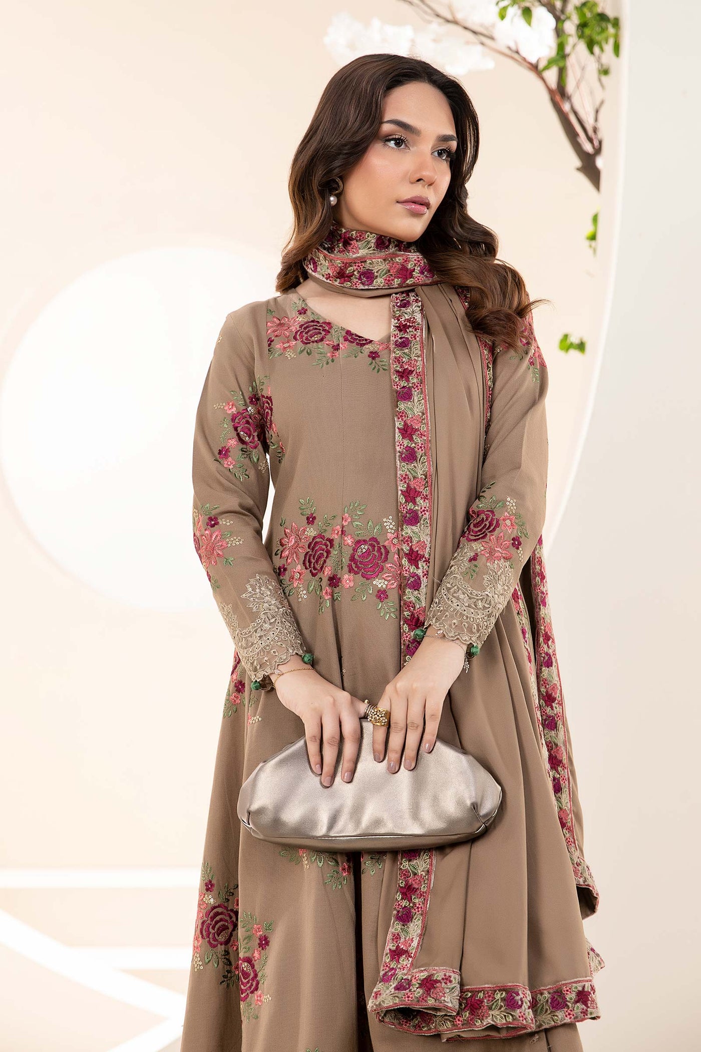 3 Piece Embroidered Khaddar Suit