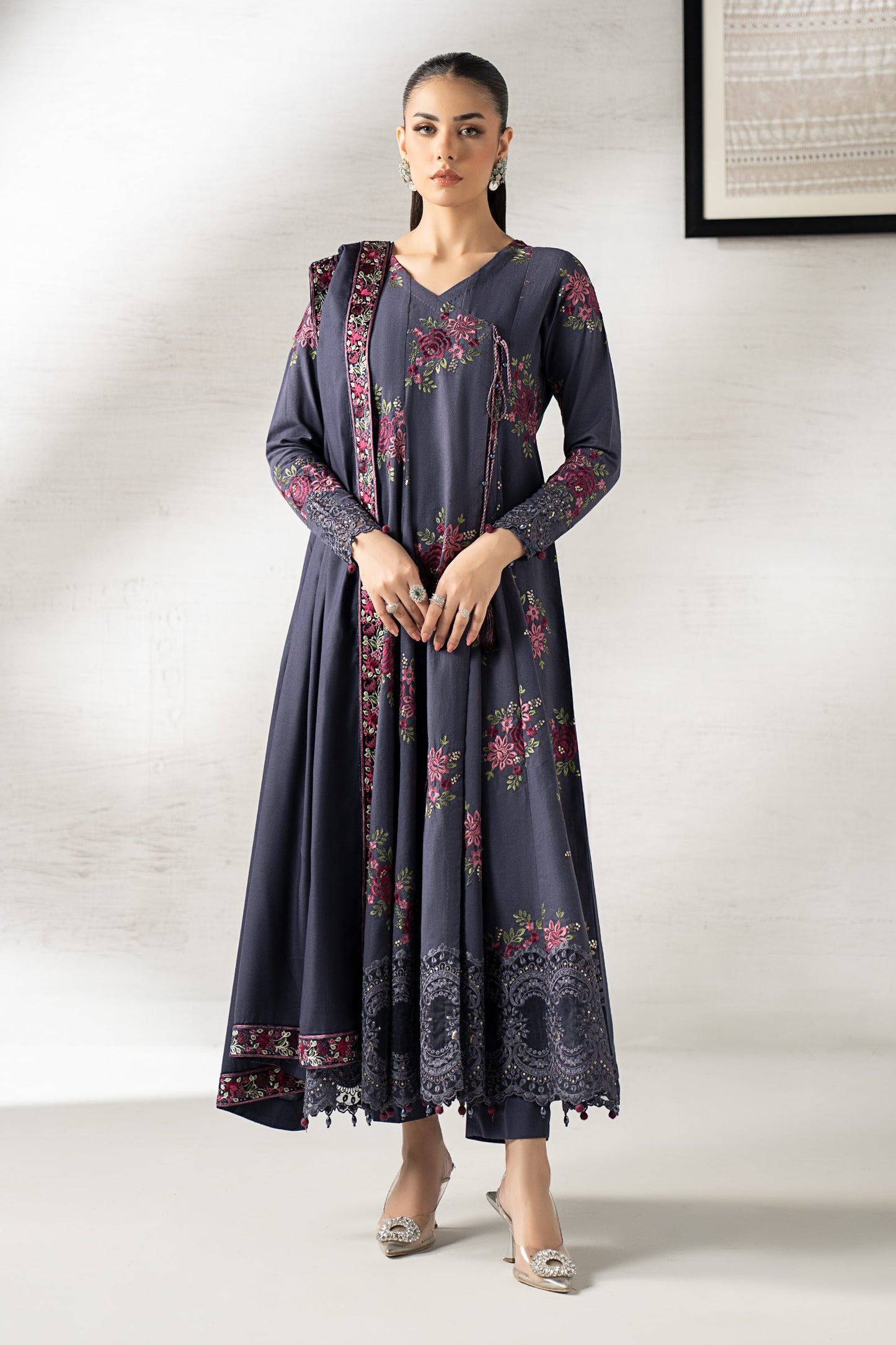 3 Piece Embroidered Khaddar Suit