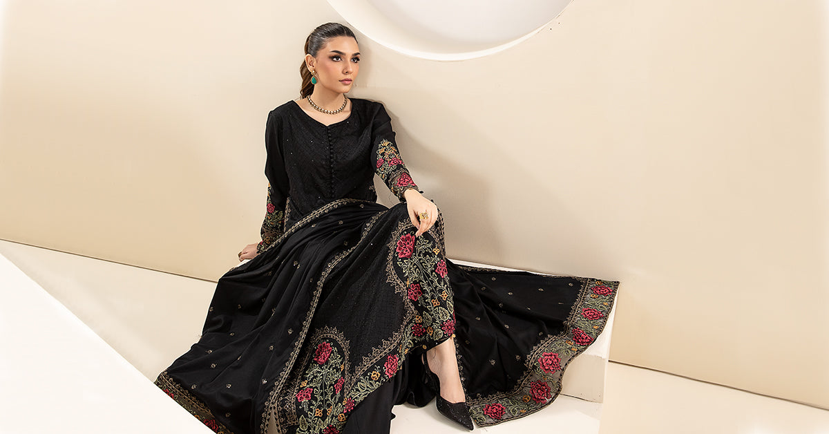 3 Piece Embroidered Linen Suit