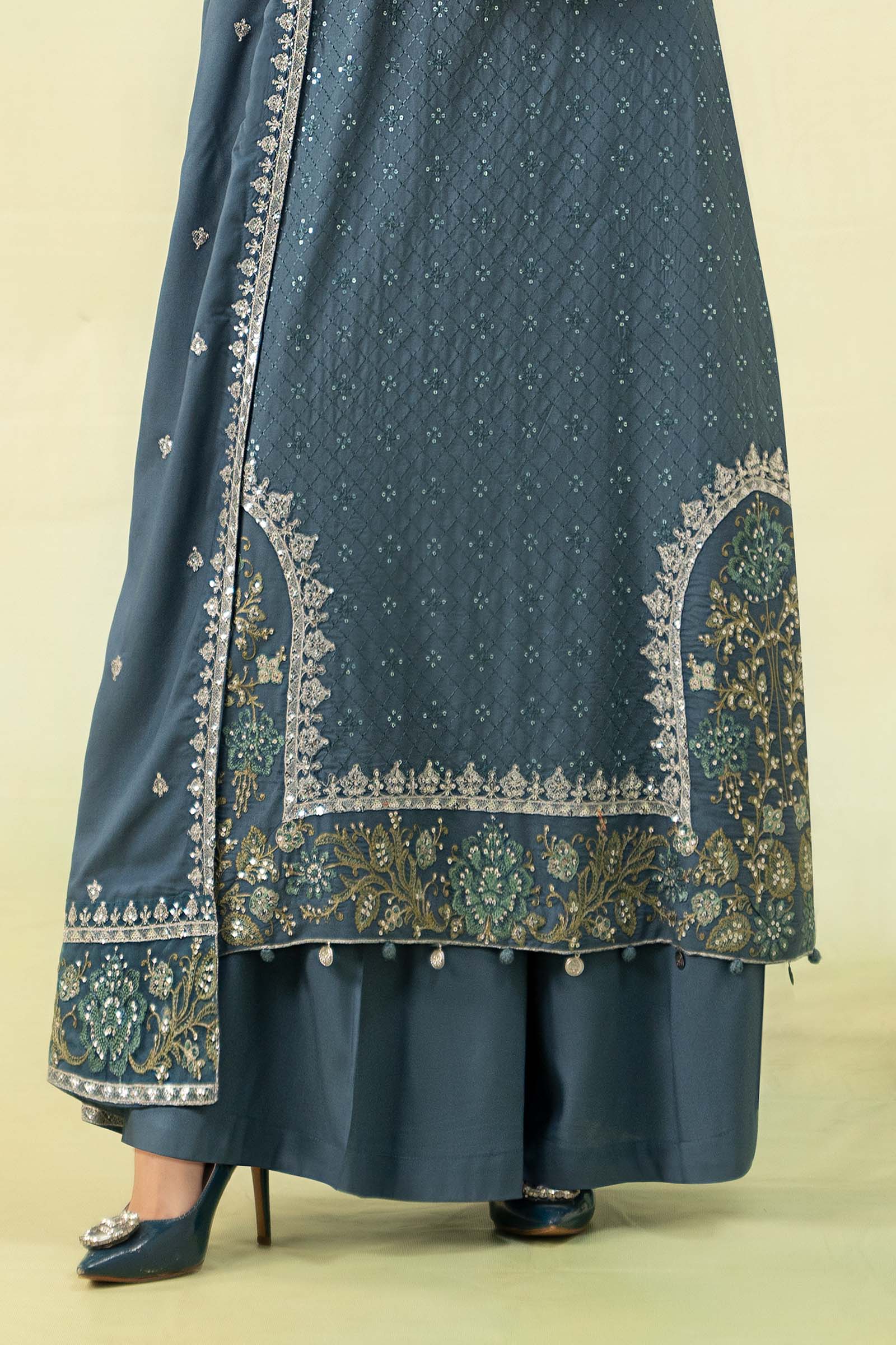 3 Piece Embroidered Linen Suit