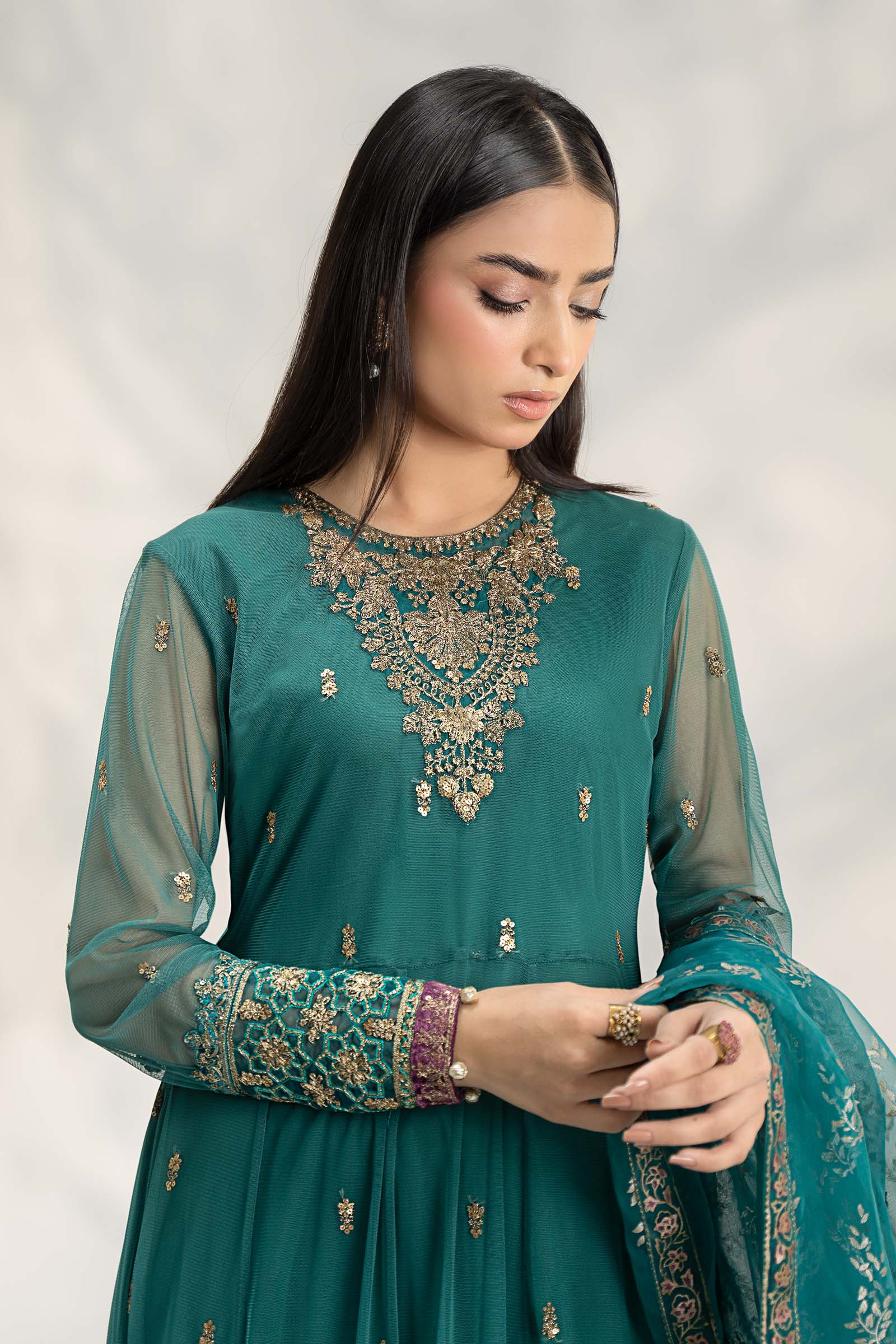 3 Piece Embroidered Linen Suit