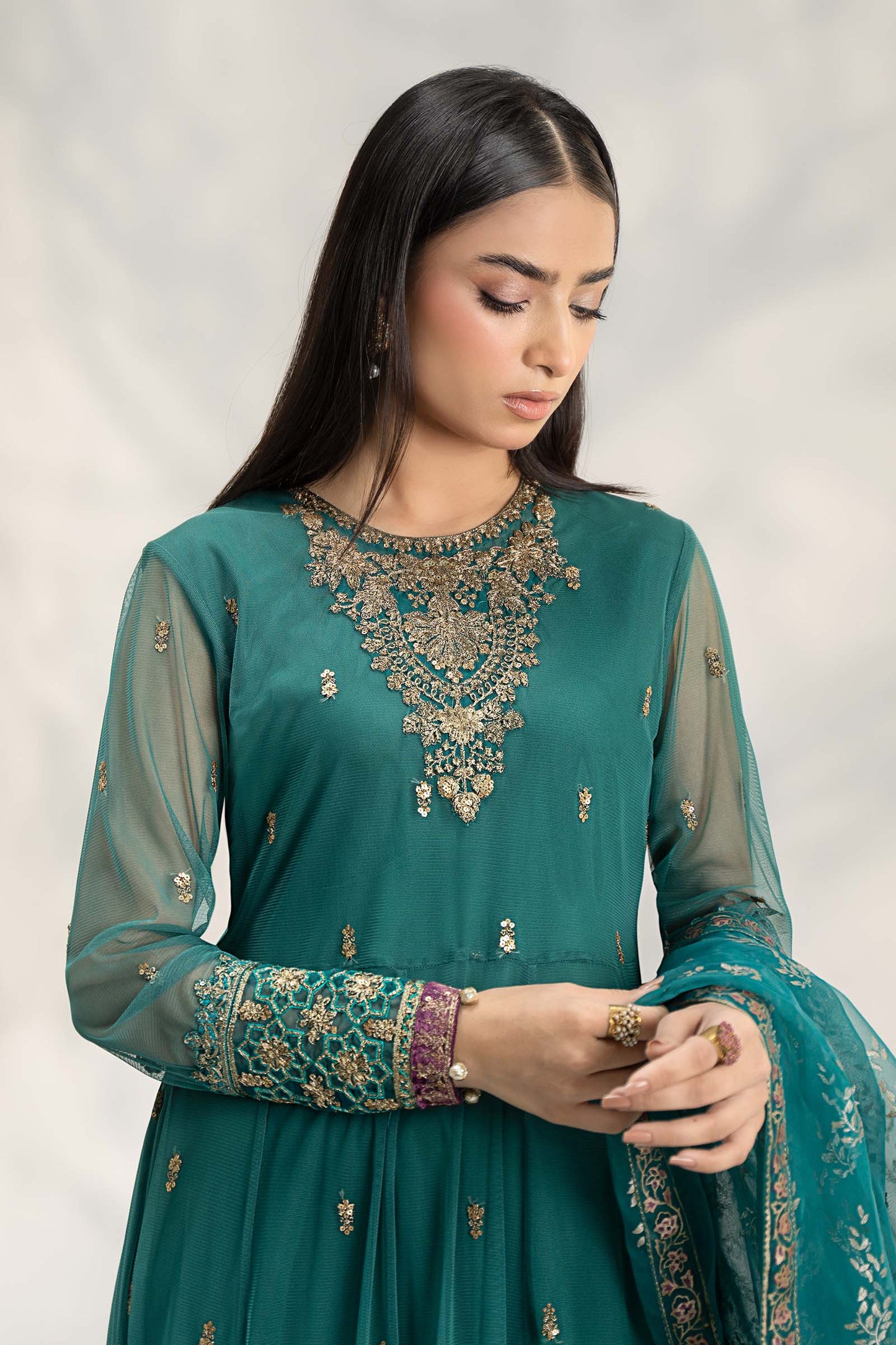 3 Piece Embroidered Linen Suit