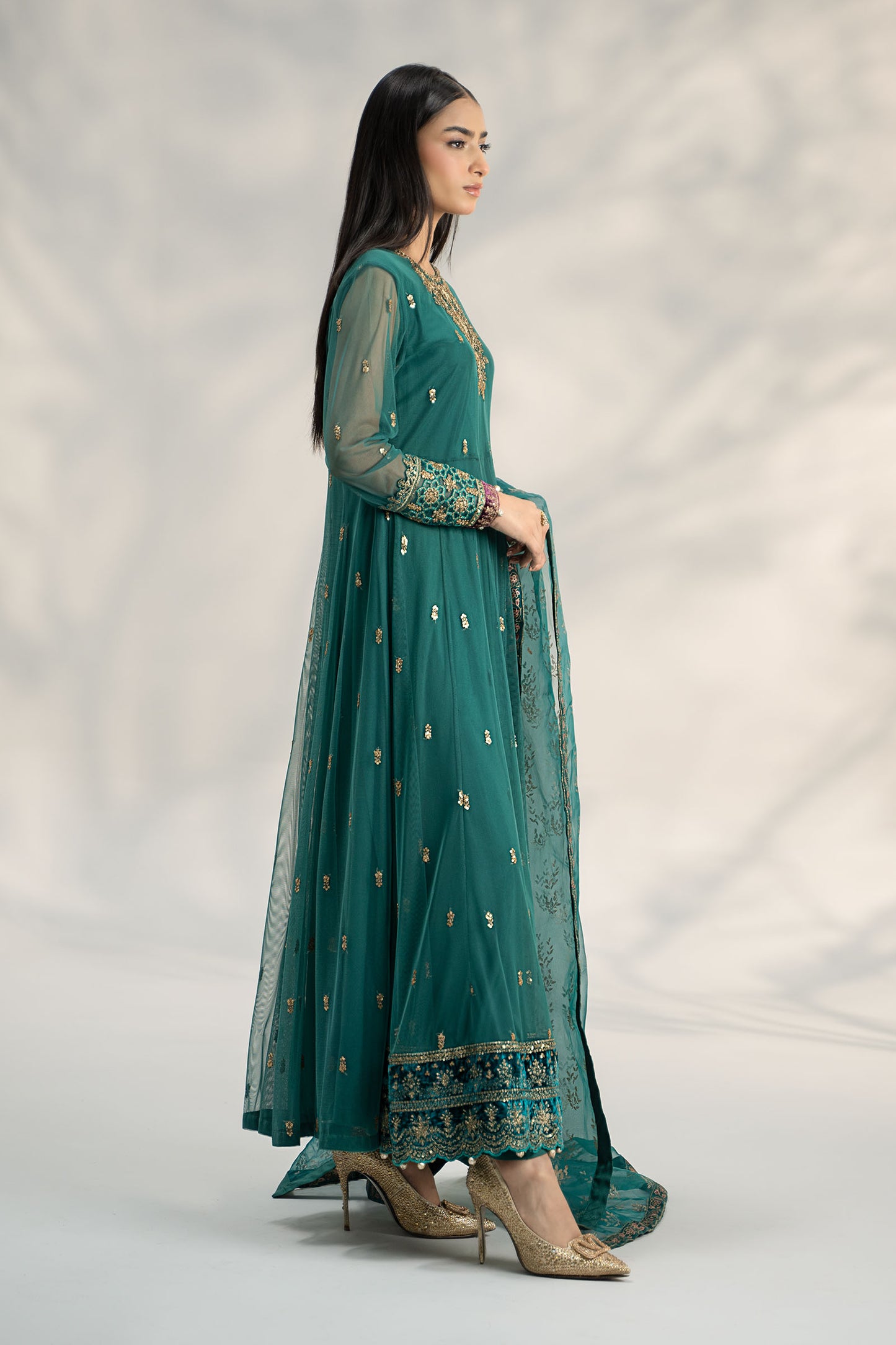 3 Piece Embroidered Linen Suit