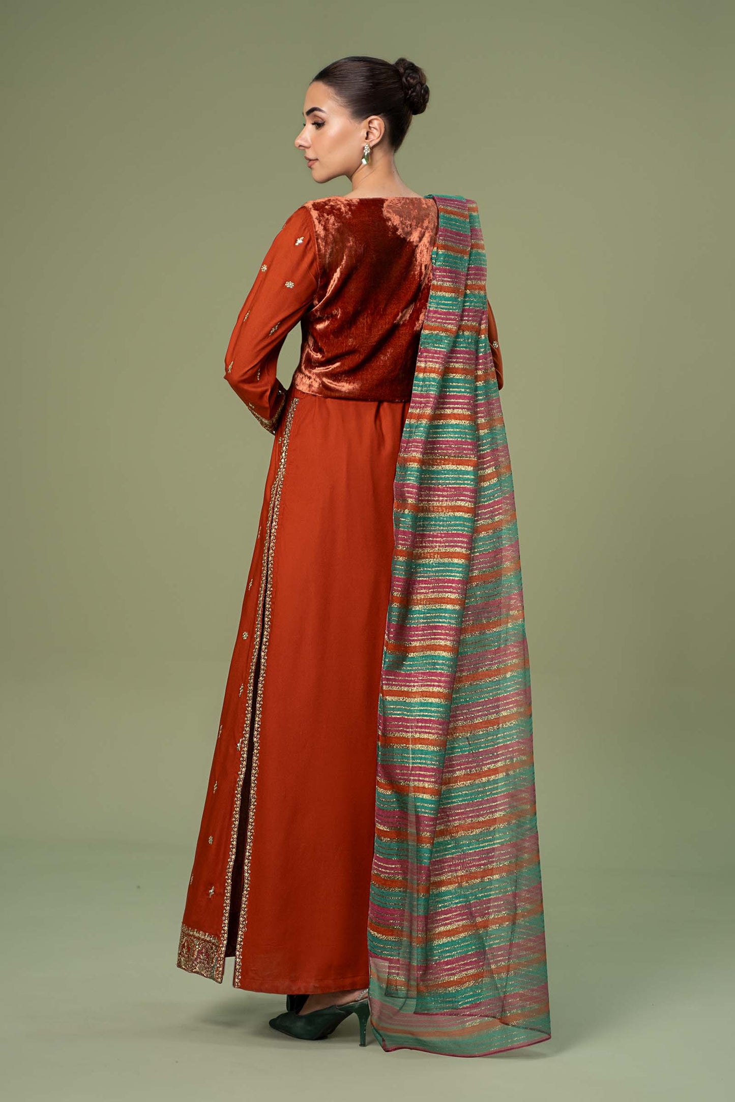 3 Piece Embroidered Linen Suit