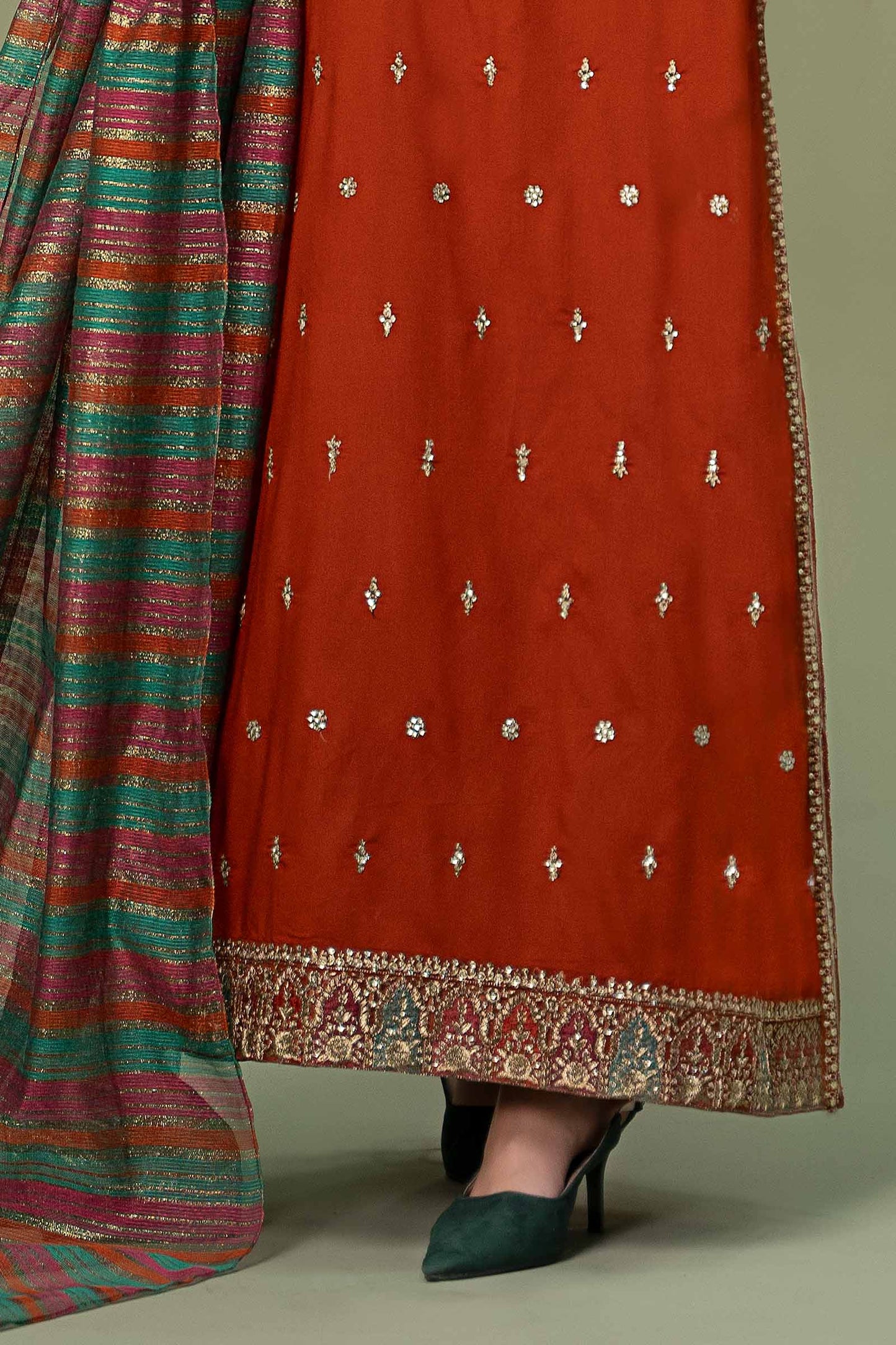 3 Piece Embroidered Linen Suit