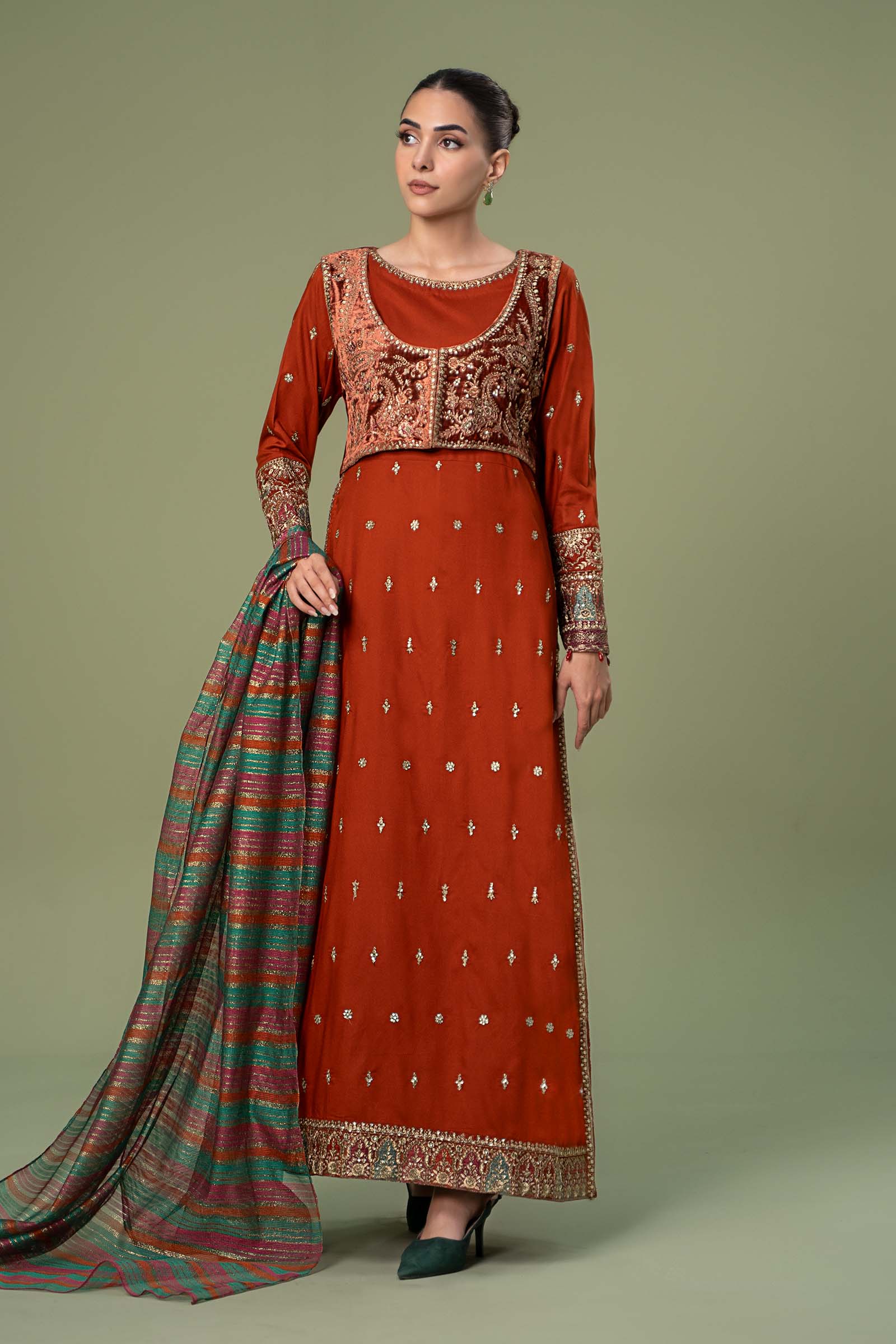 3 Piece Embroidered Linen Suit