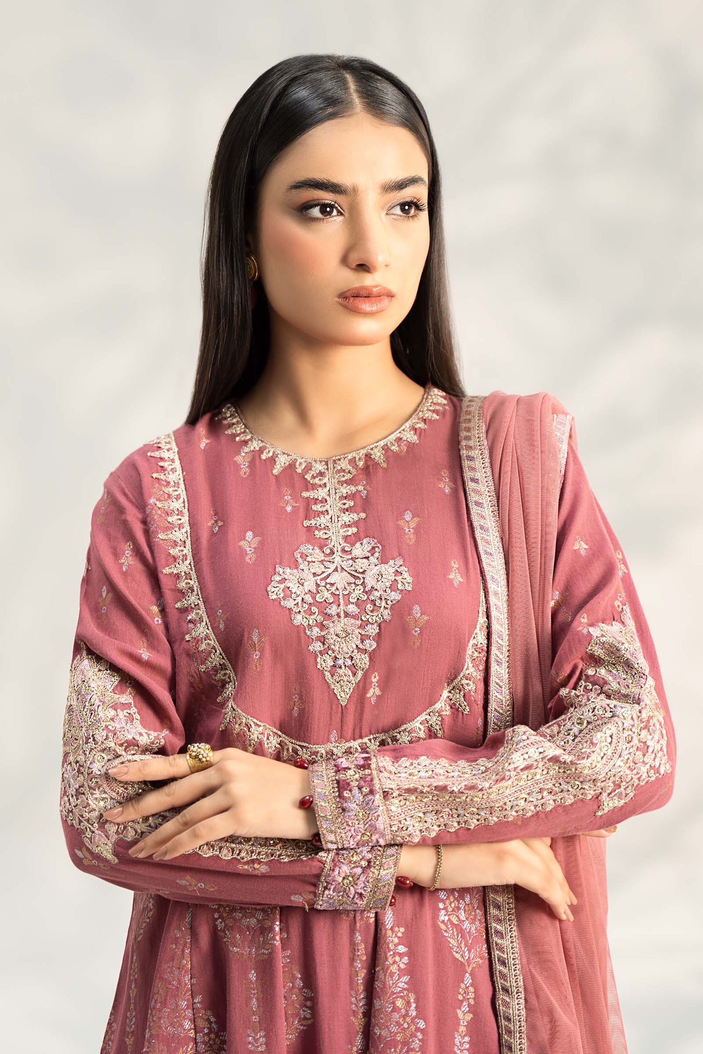 3 Piece Embroidered Jacquard Suit