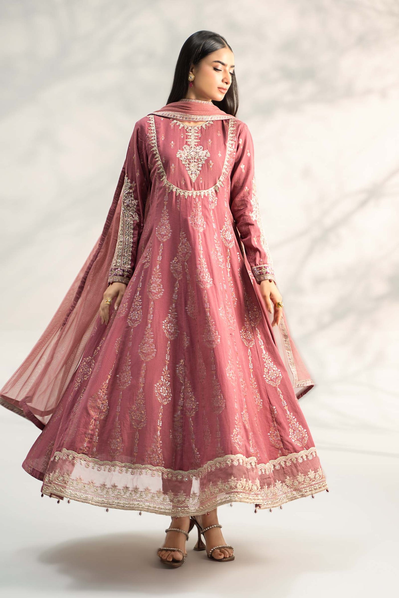 3 Piece Embroidered Jacquard Suit