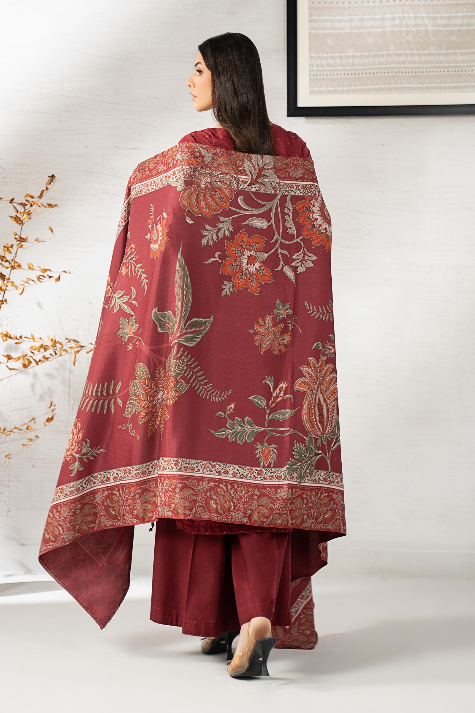 3 Piece Embroidered Viscose Suit