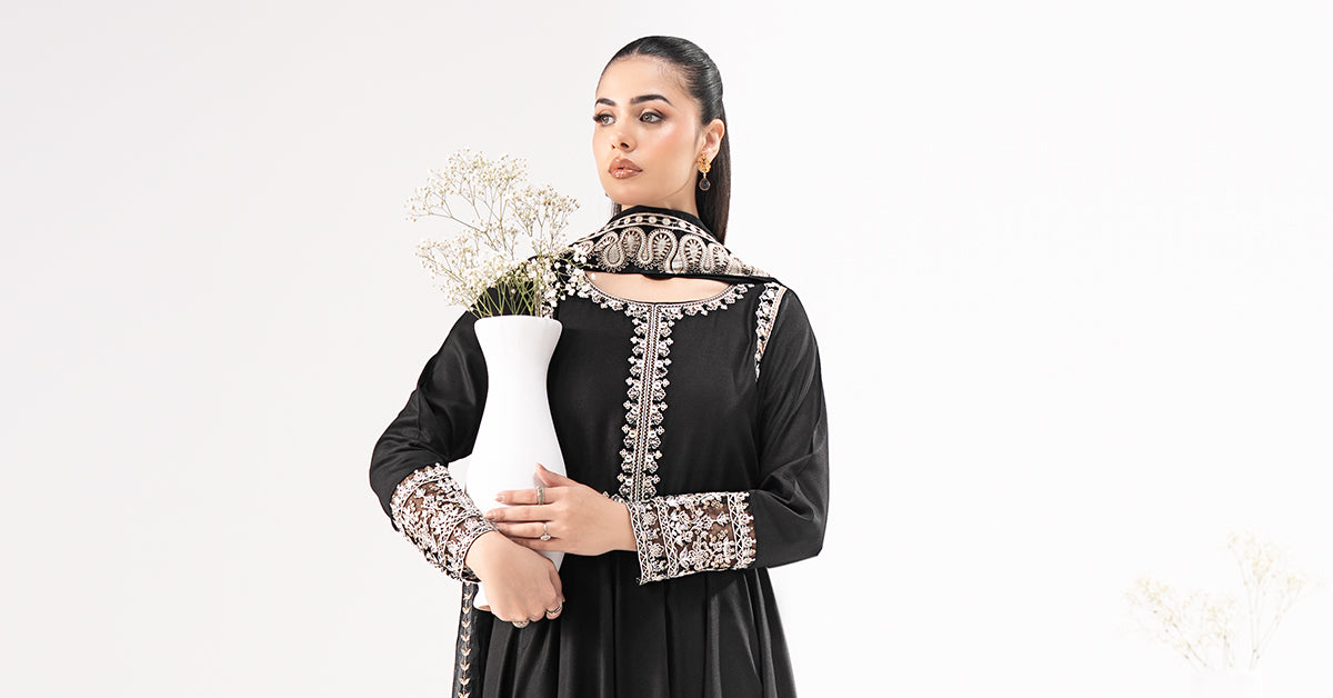 3 Piece Embroidered Linen Suit