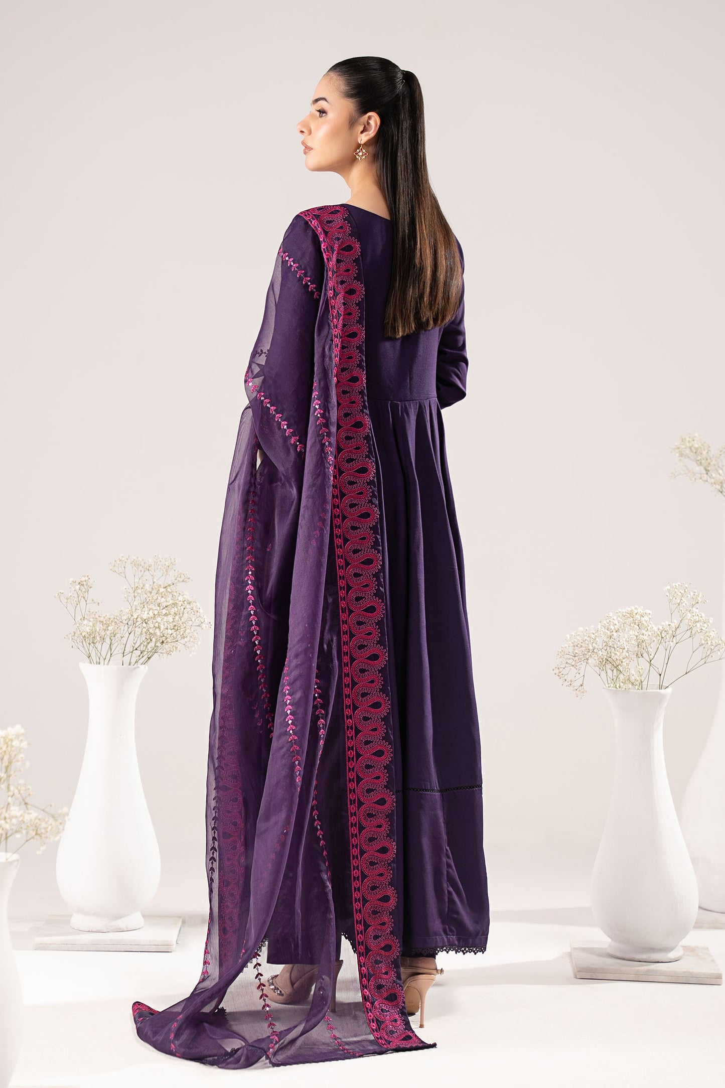 3 Piece Embroidered Linen Suit