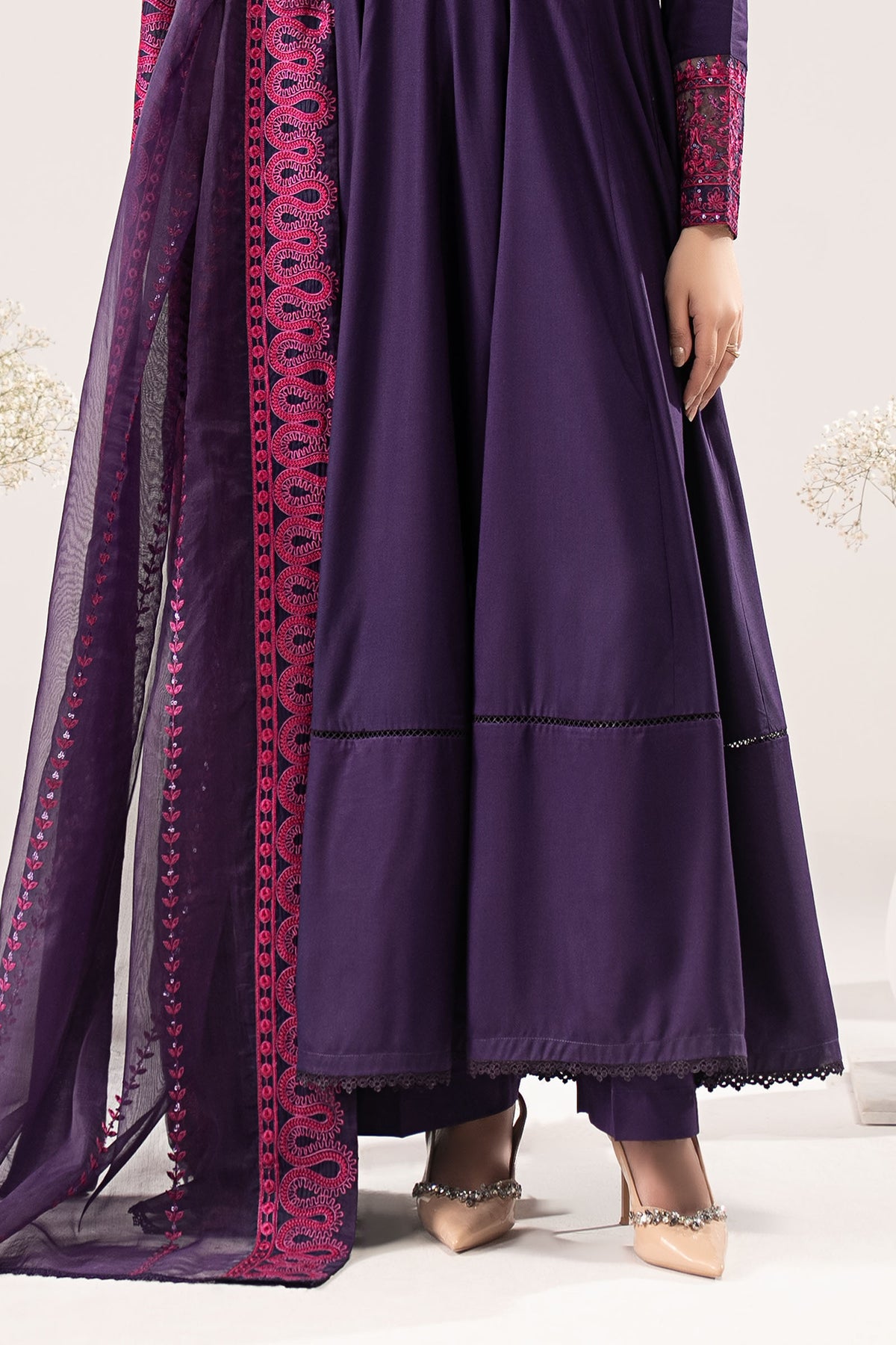 3 Piece Embroidered Linen Suit