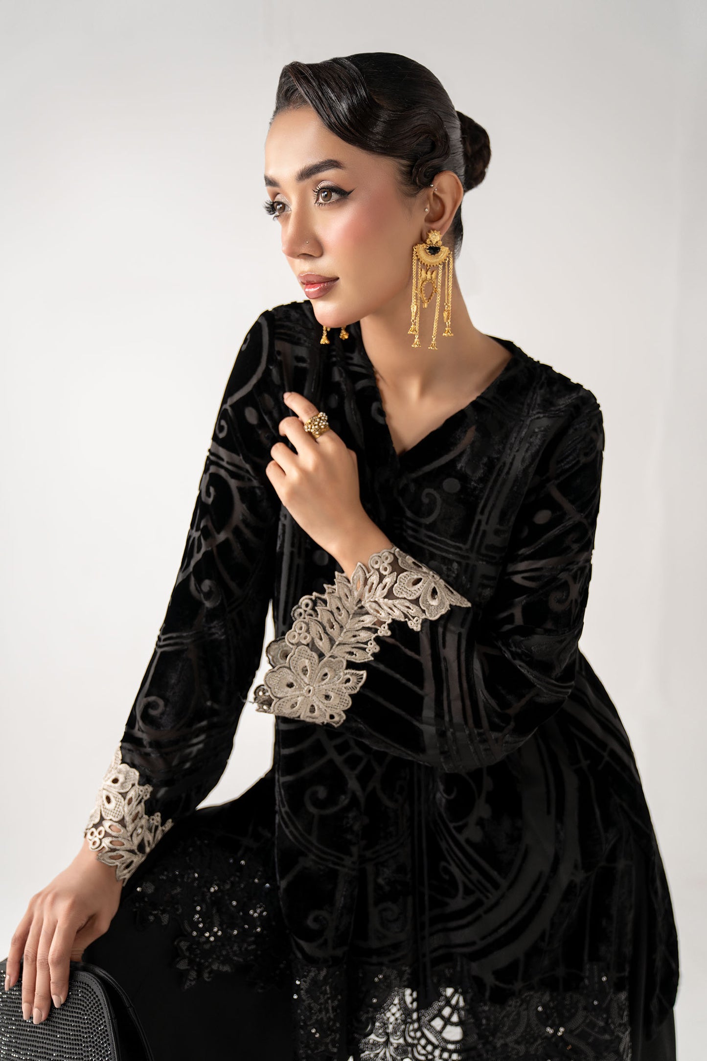 3 Piece Embroidered Palachi Suit