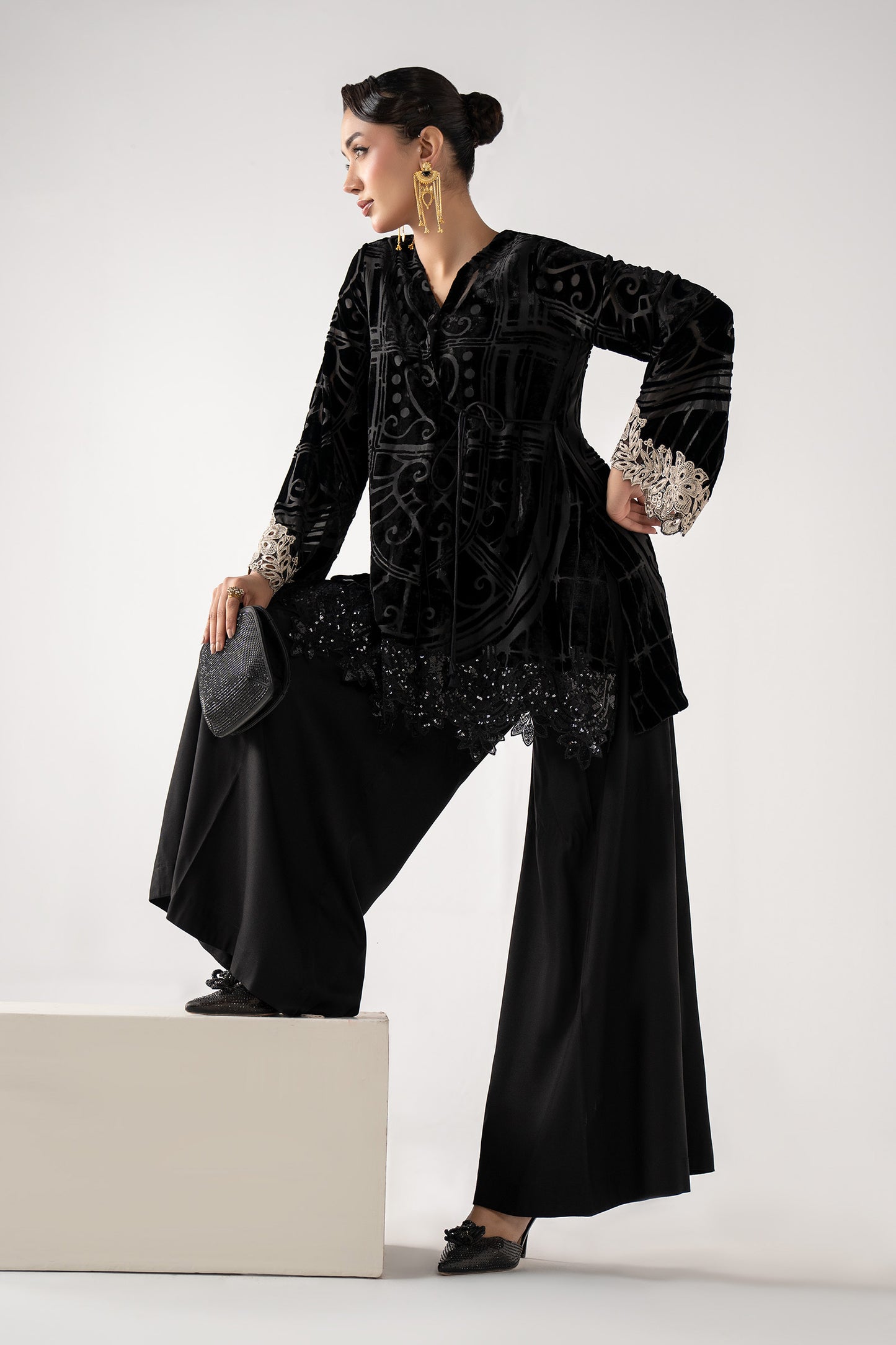 3 Piece Embroidered Palachi Suit