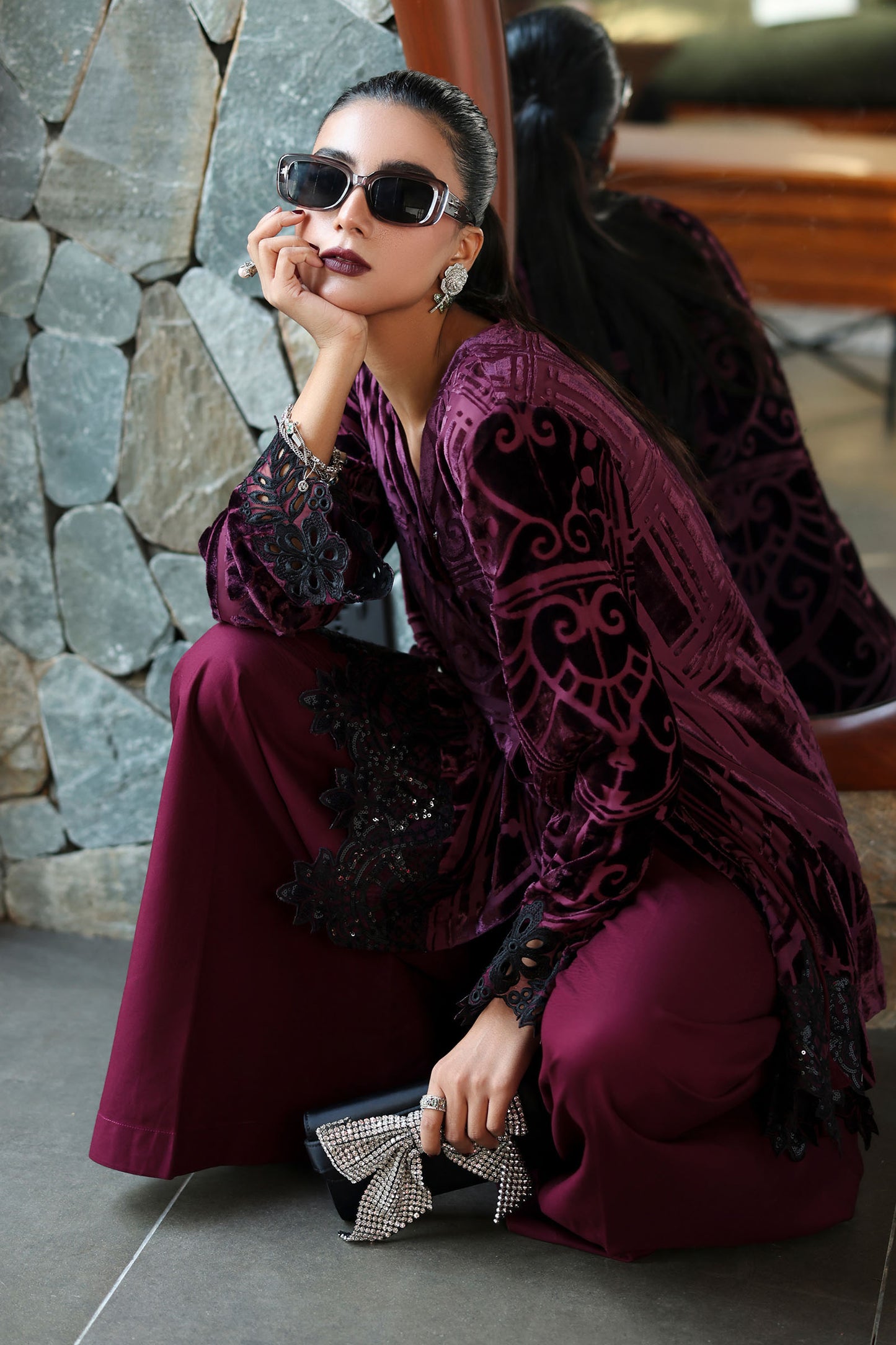 3 Piece Embroidered Palachi Suit