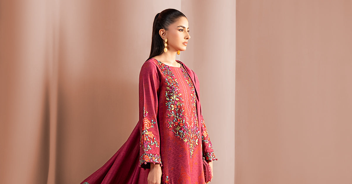 3 Piece Embroidered Jacquard Suit