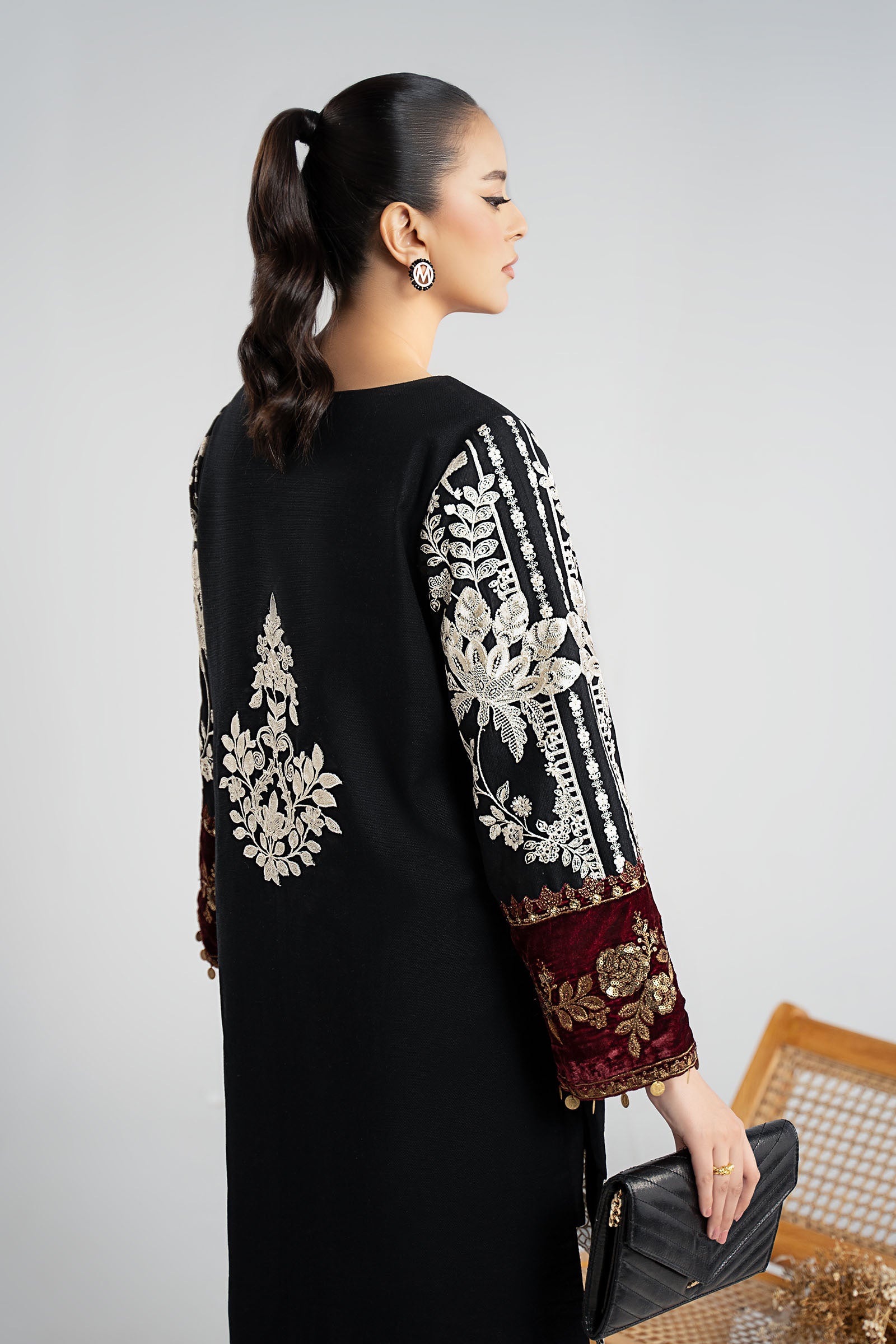 3 Piece Embroidered Cotton Dobby Suit