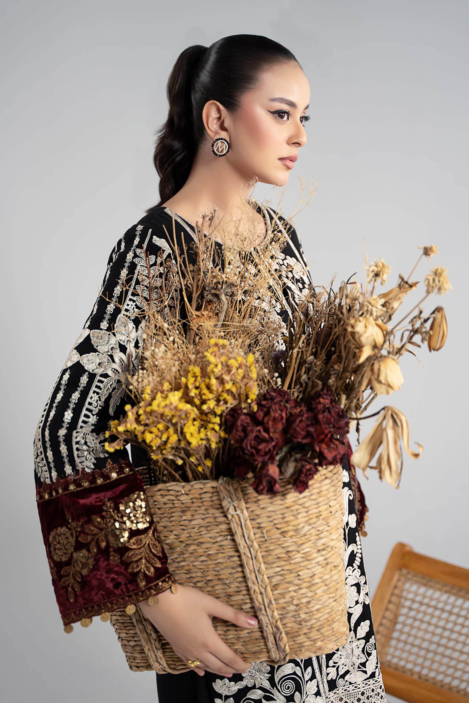 3 Piece Embroidered Cotton Dobby Suit