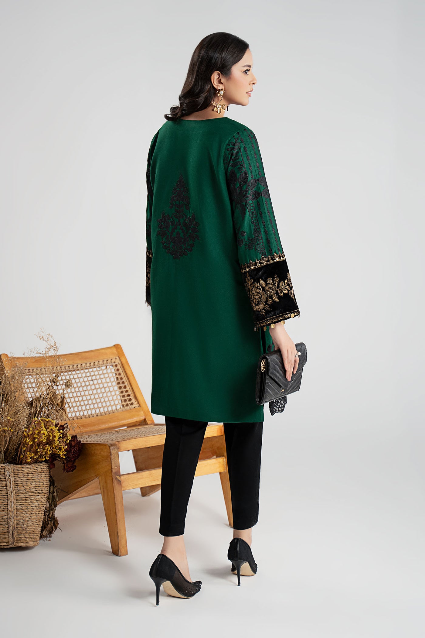 3 Piece Embroidered Cotton Dobby Suit