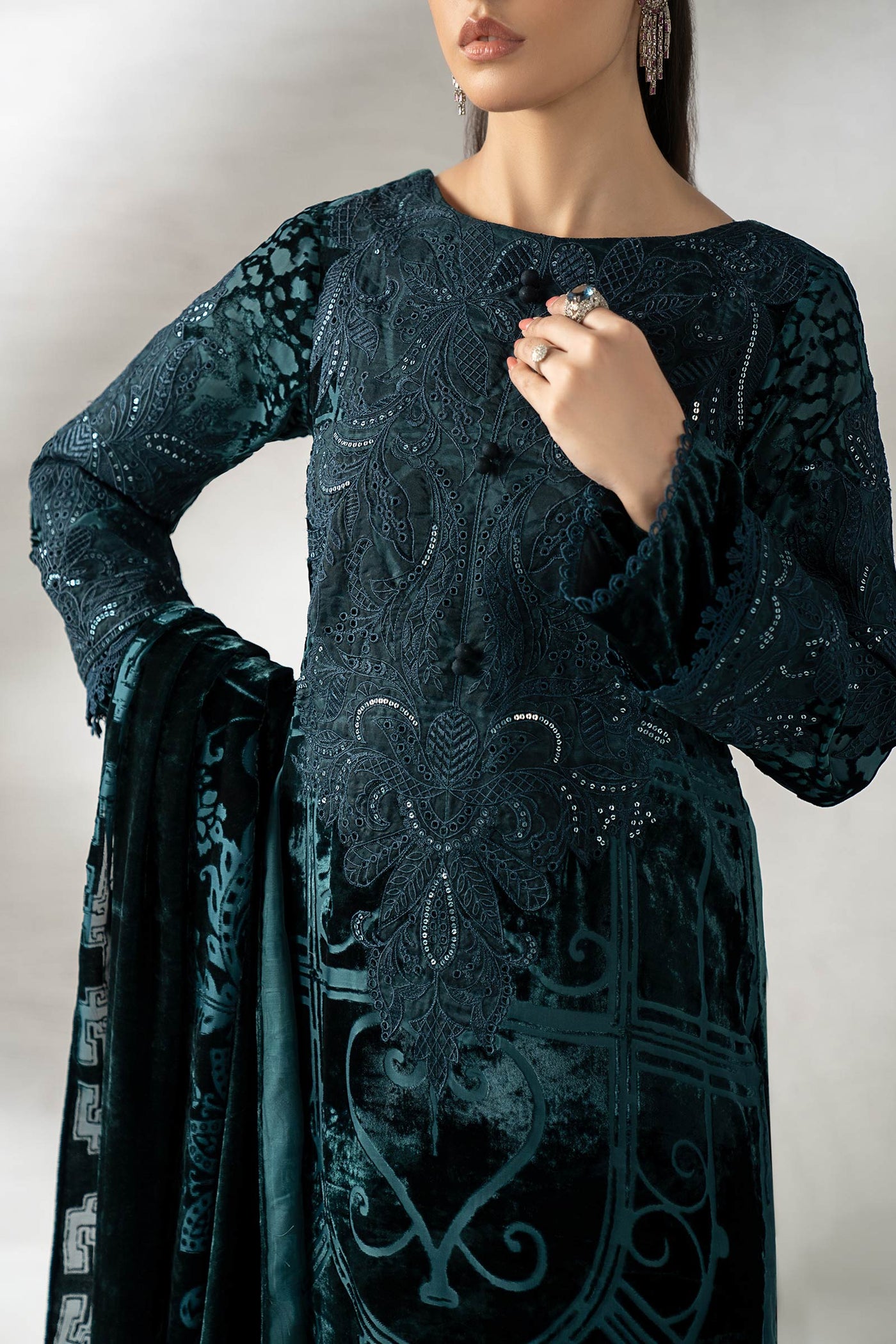 3 Piece Embroidered Palachi Suit