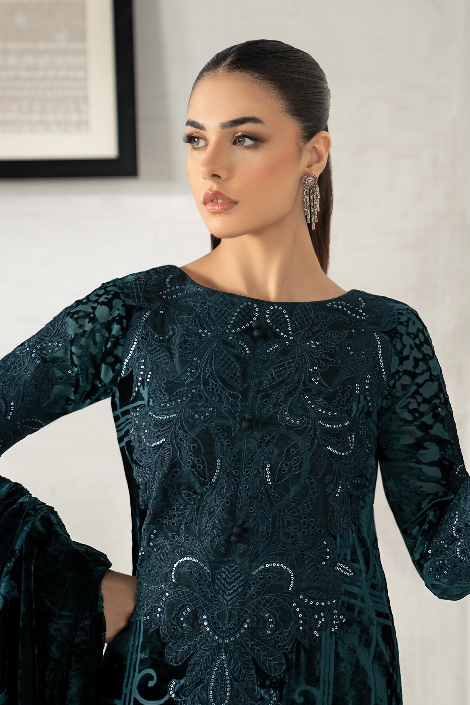 3 Piece Embroidered Palachi Suit