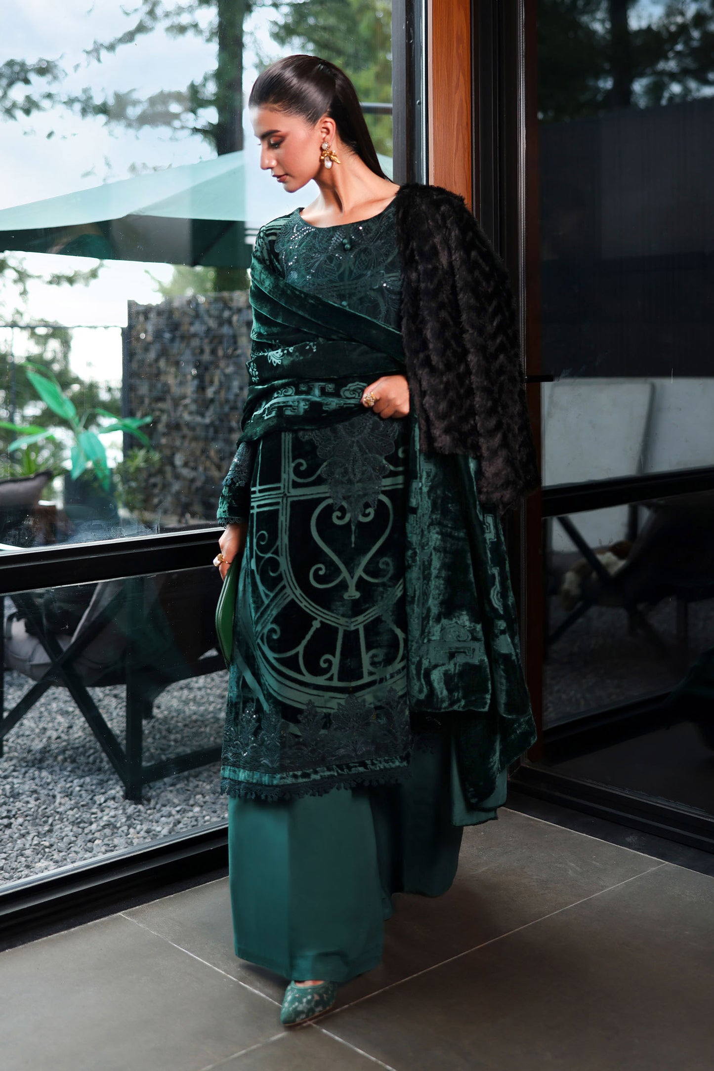 3 Piece Embroidered Palachi Suit