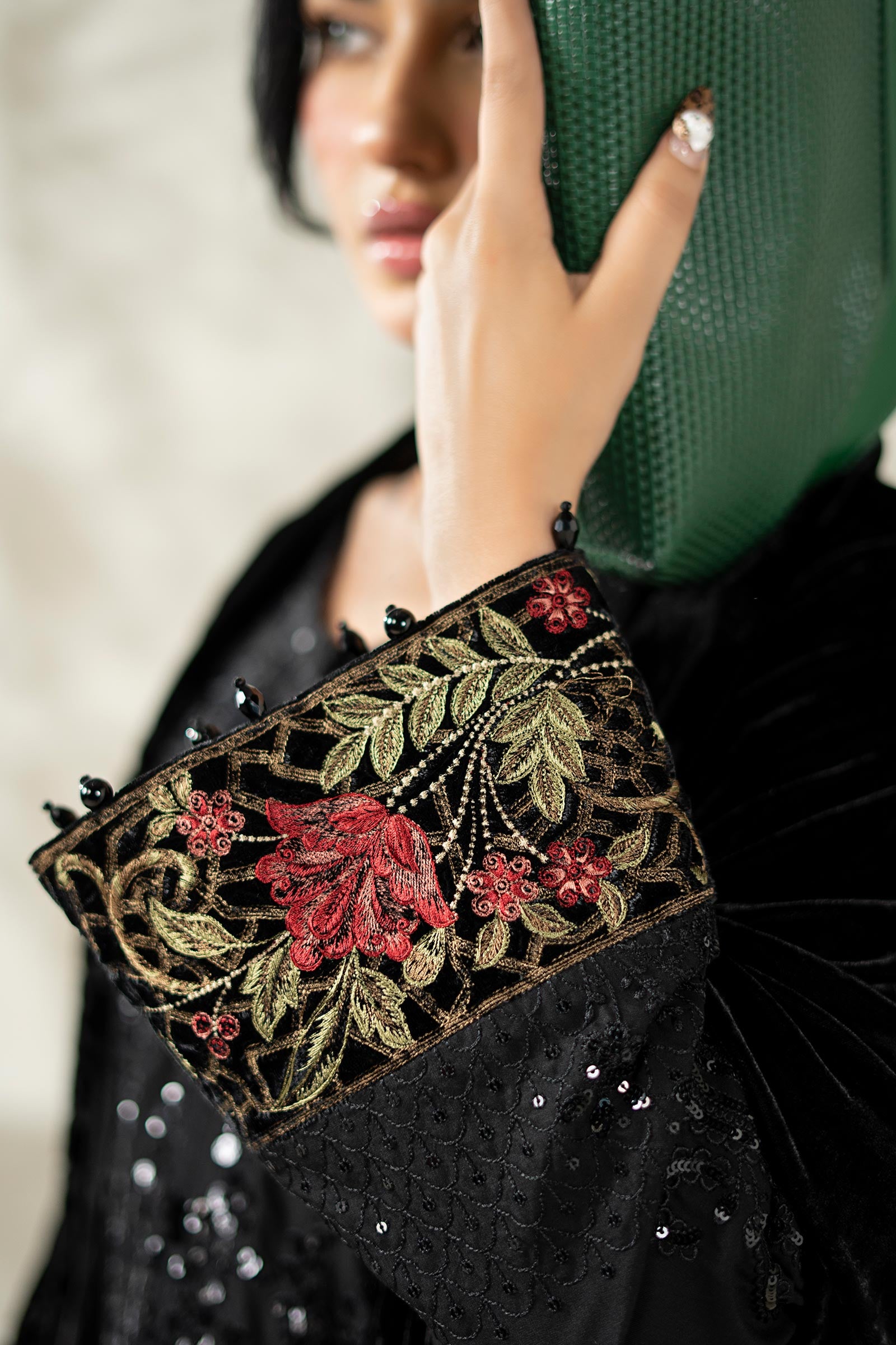 3 Piece Embroidered Linen Suit