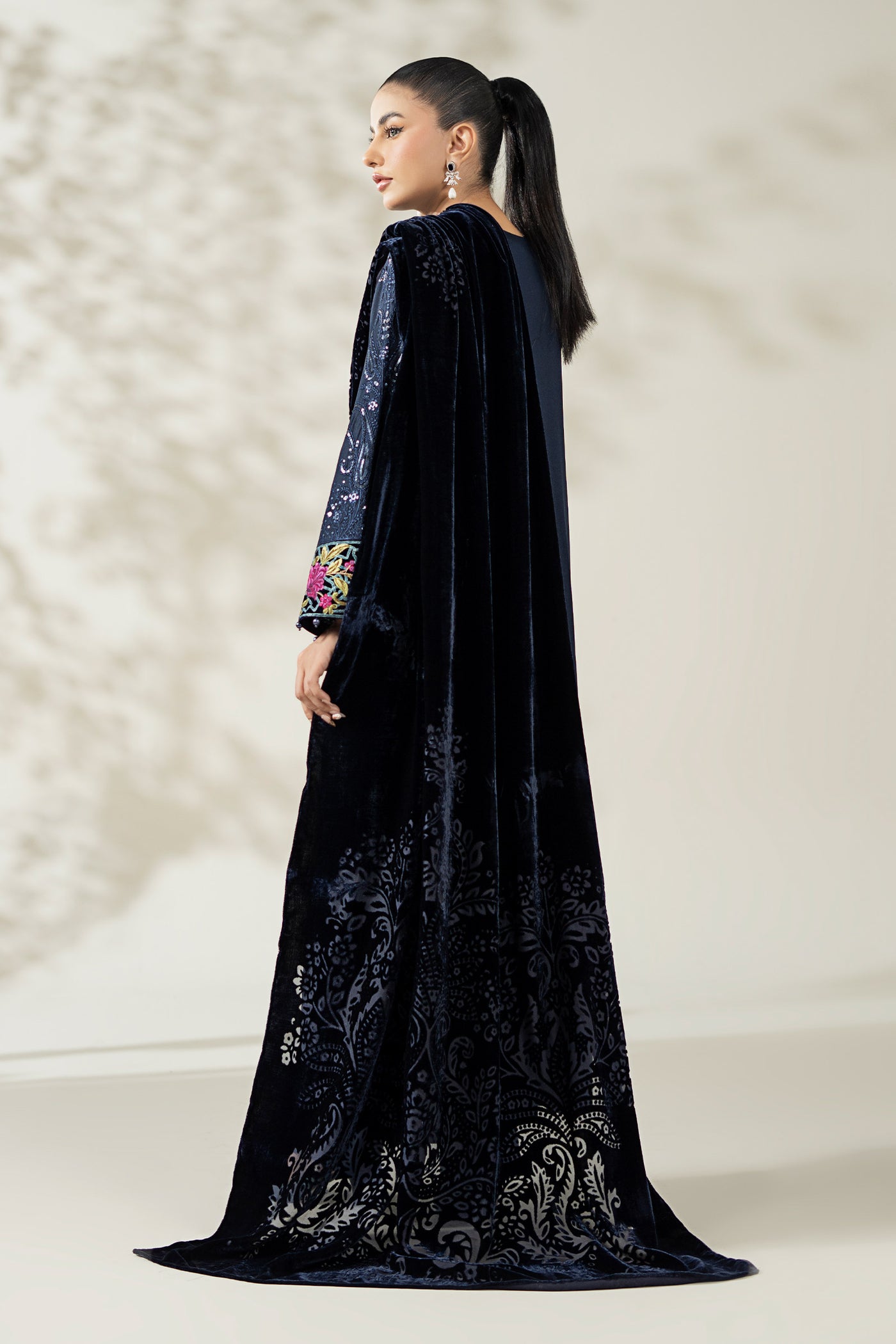 3 Piece Embroidered Linen Suit