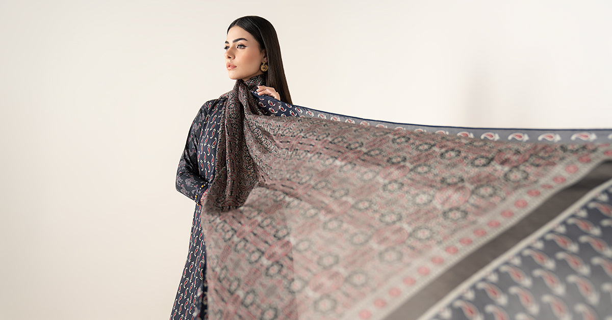 3 Piece Embroidered Linen Suit