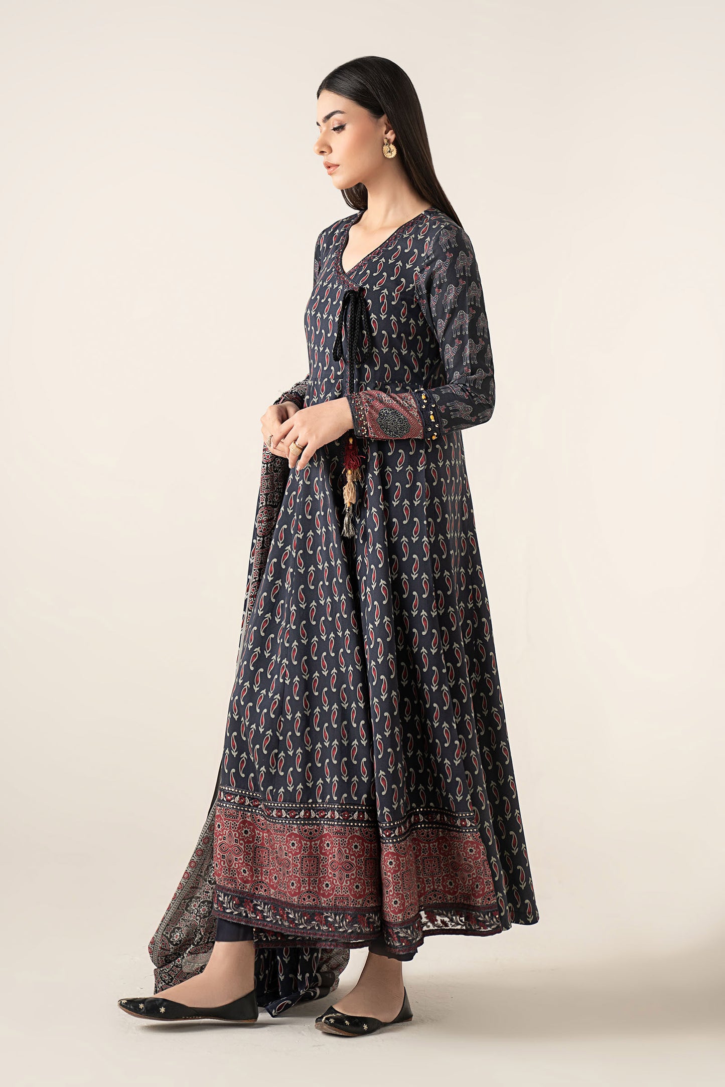 3 Piece Embroidered Linen Suit