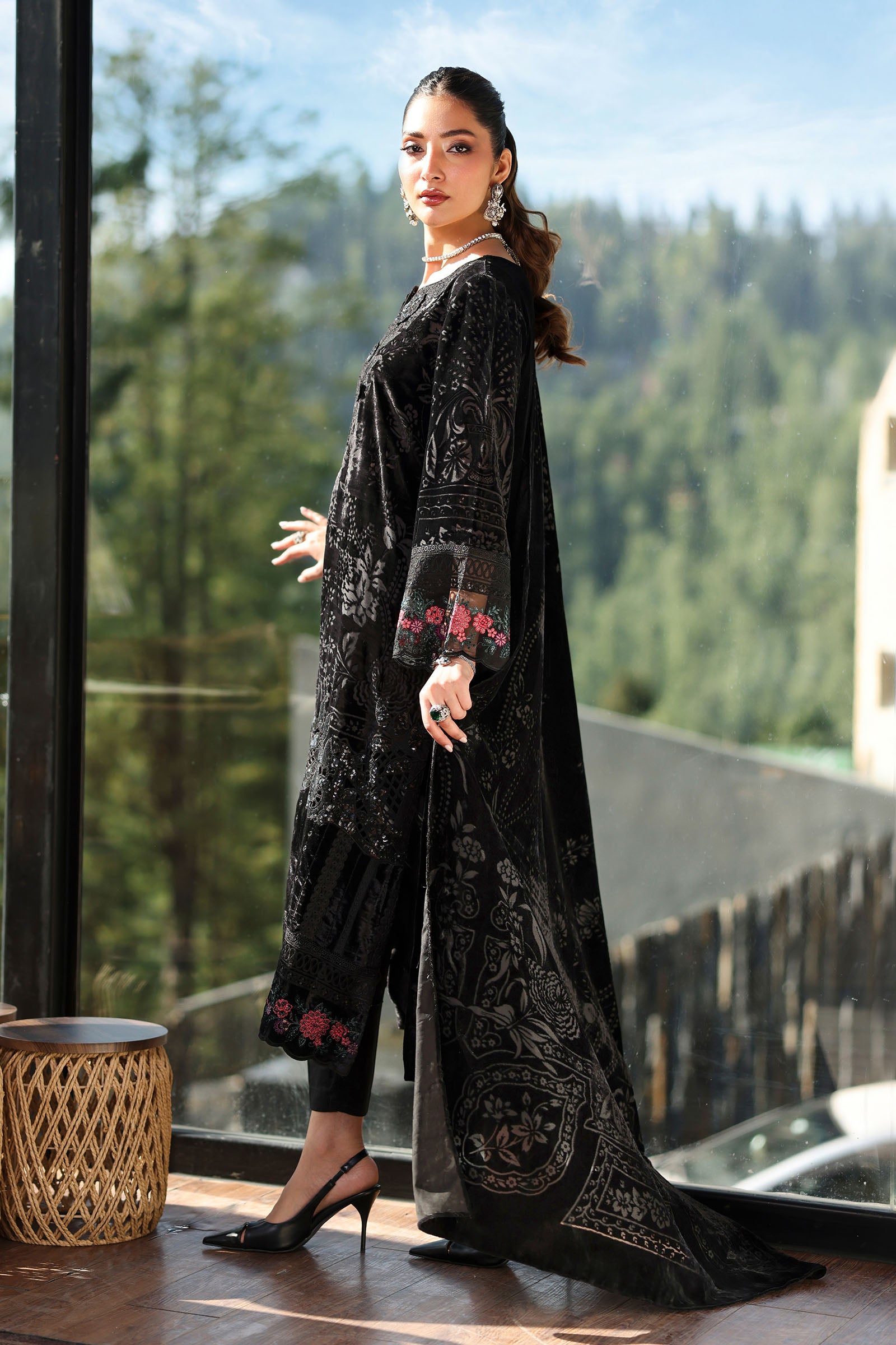 3 Piece Embroidered Palachi Suit