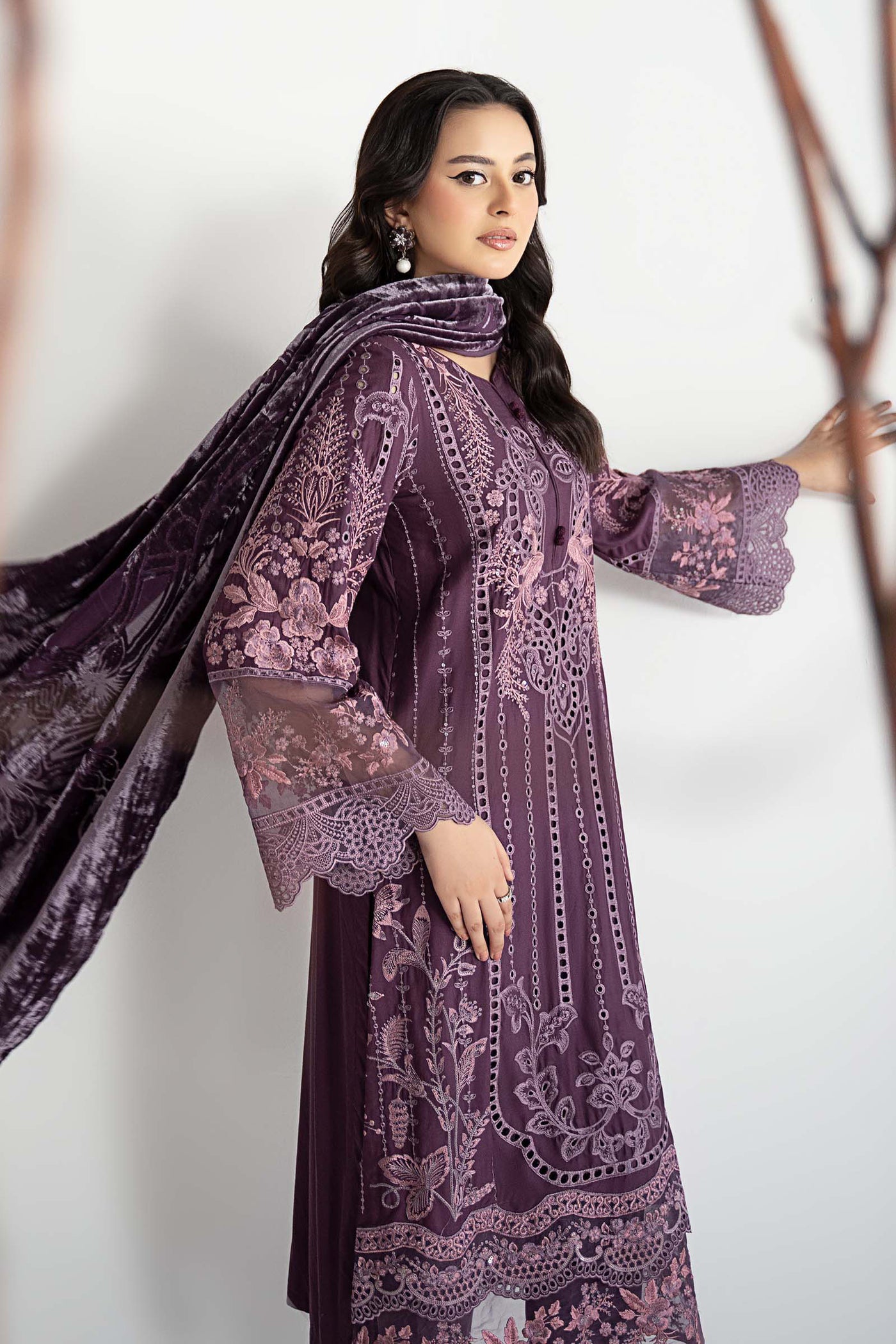 3 Piece Embroidered Linen Suit