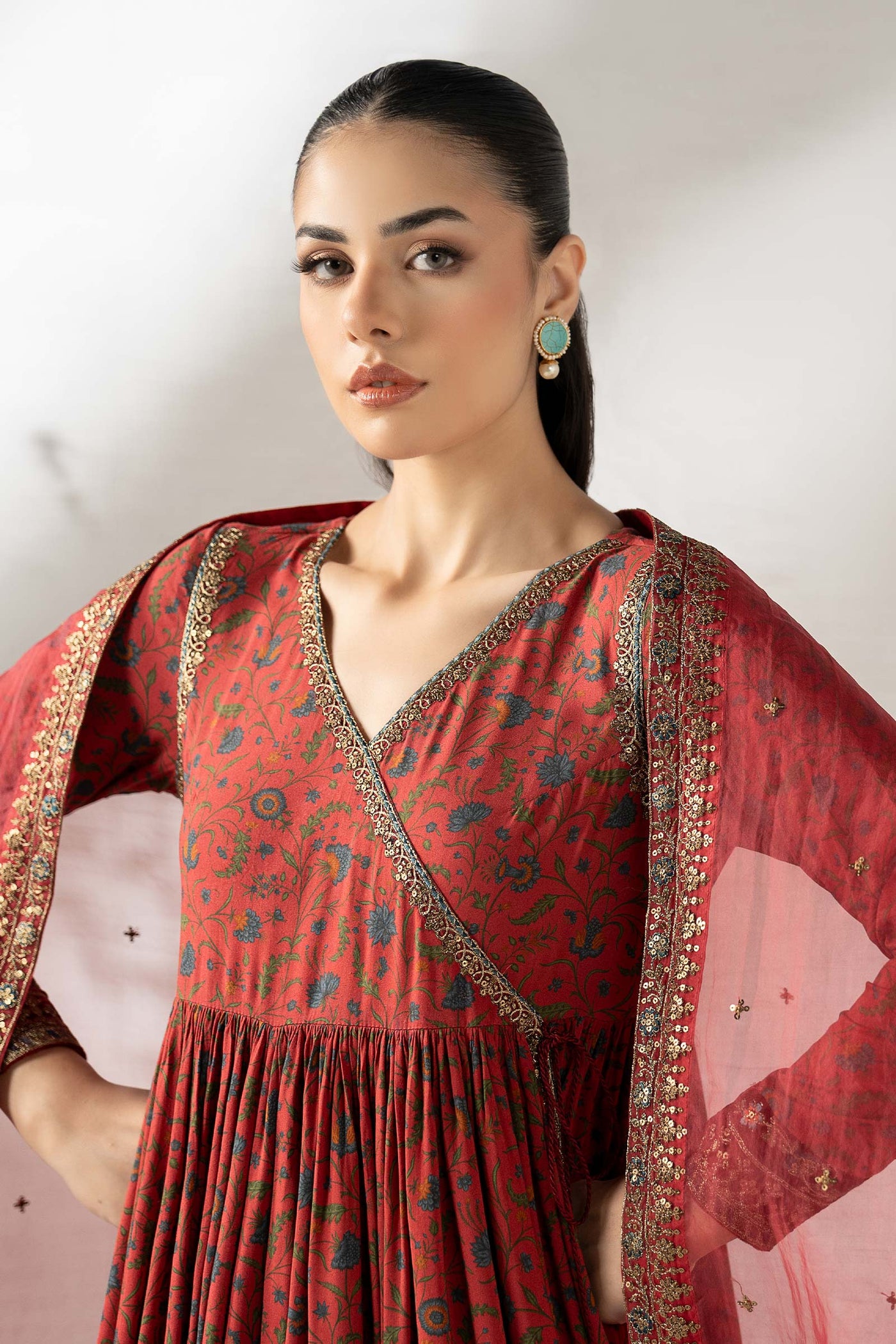 3 Piece Embroidered Linen Suit