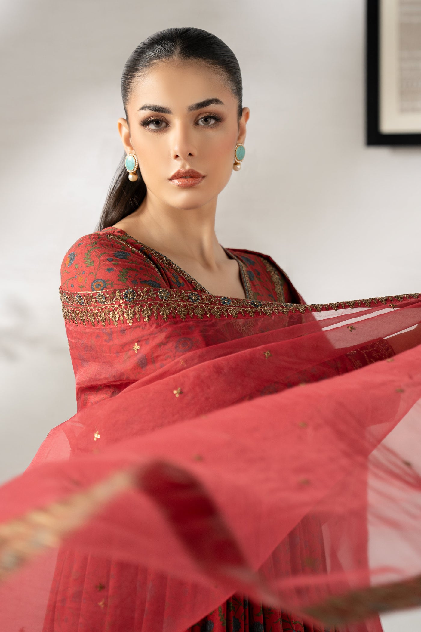 3 Piece Embroidered Linen Suit