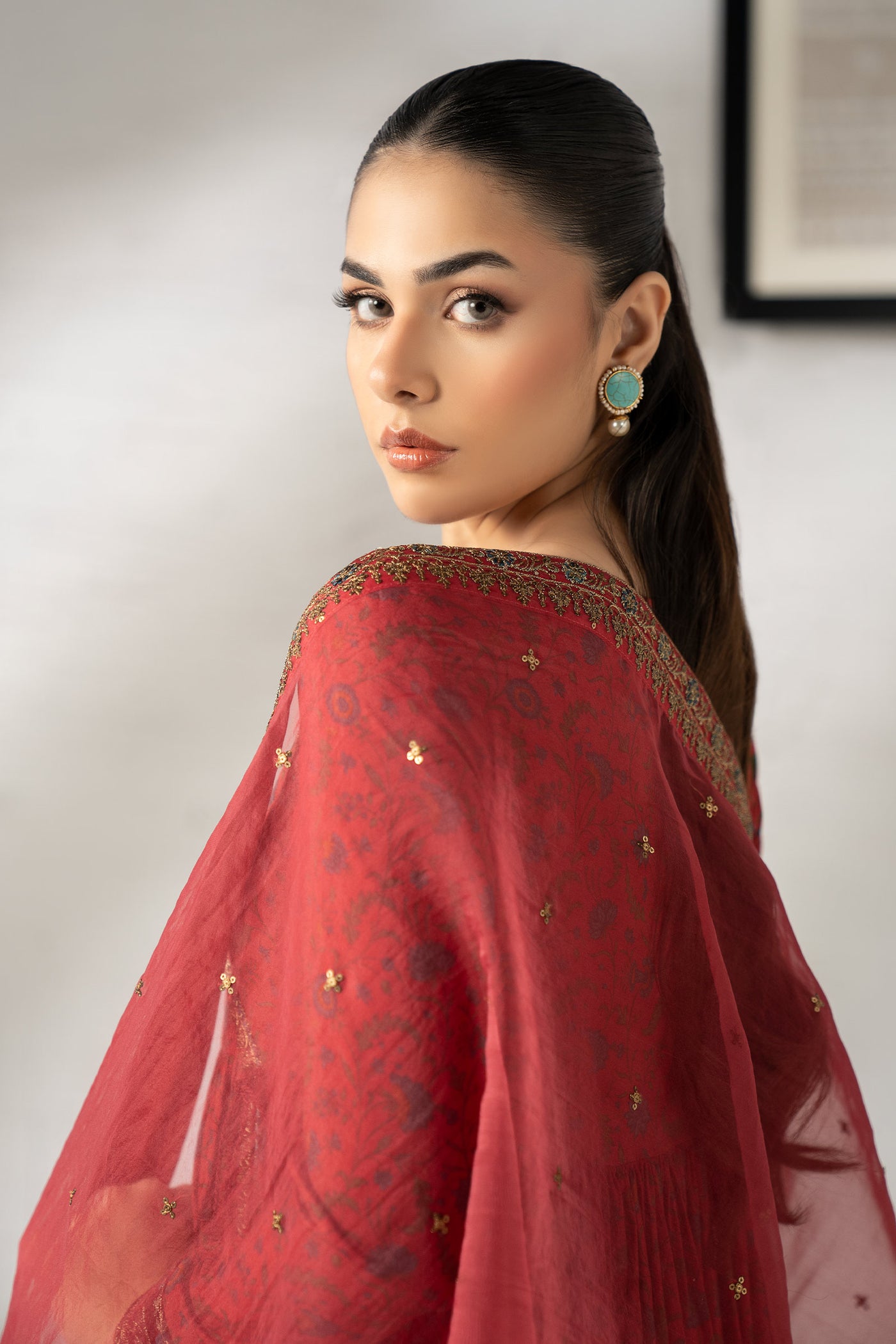3 Piece Embroidered Linen Suit