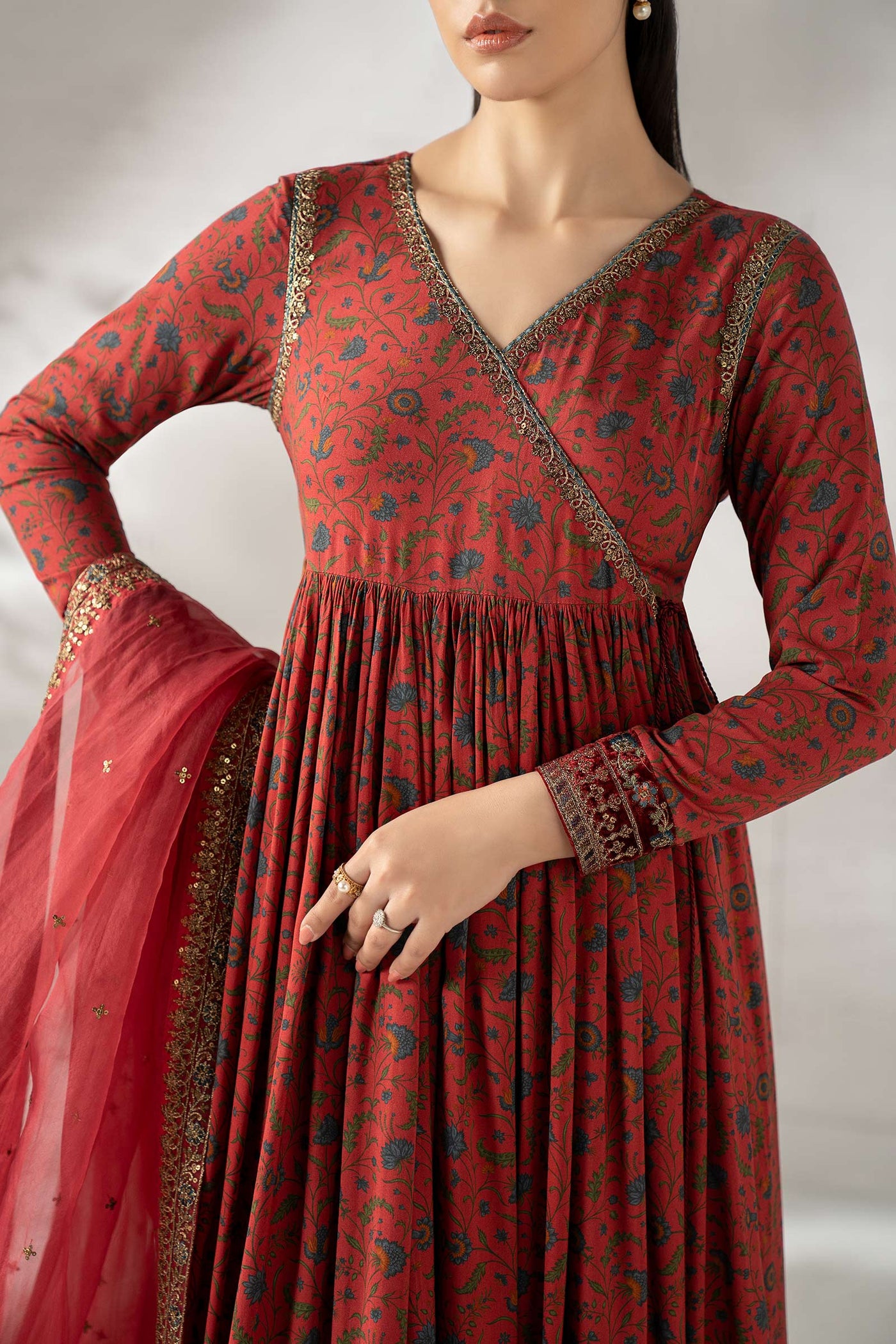 3 Piece Embroidered Linen Suit
