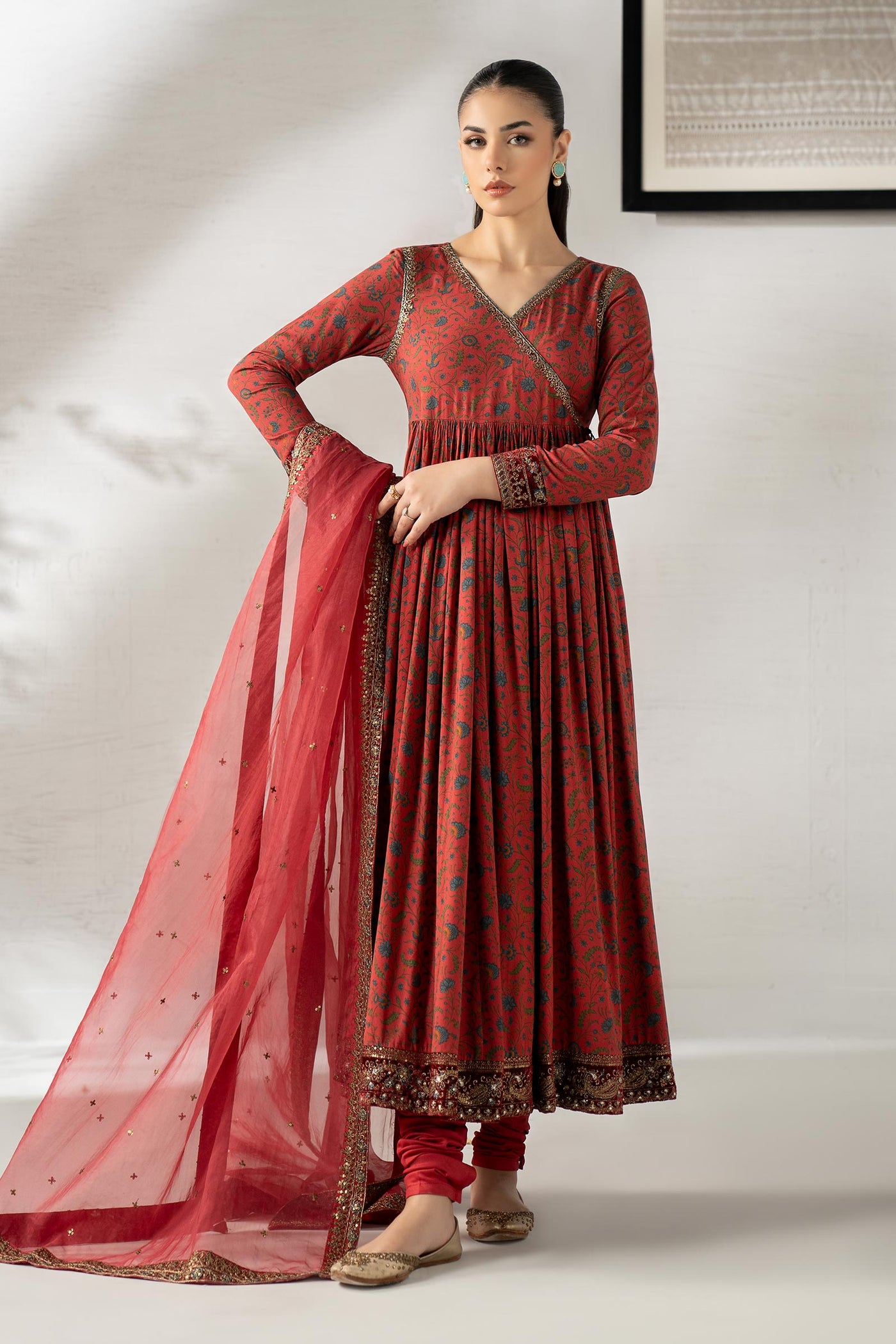 3 Piece Embroidered Linen Suit