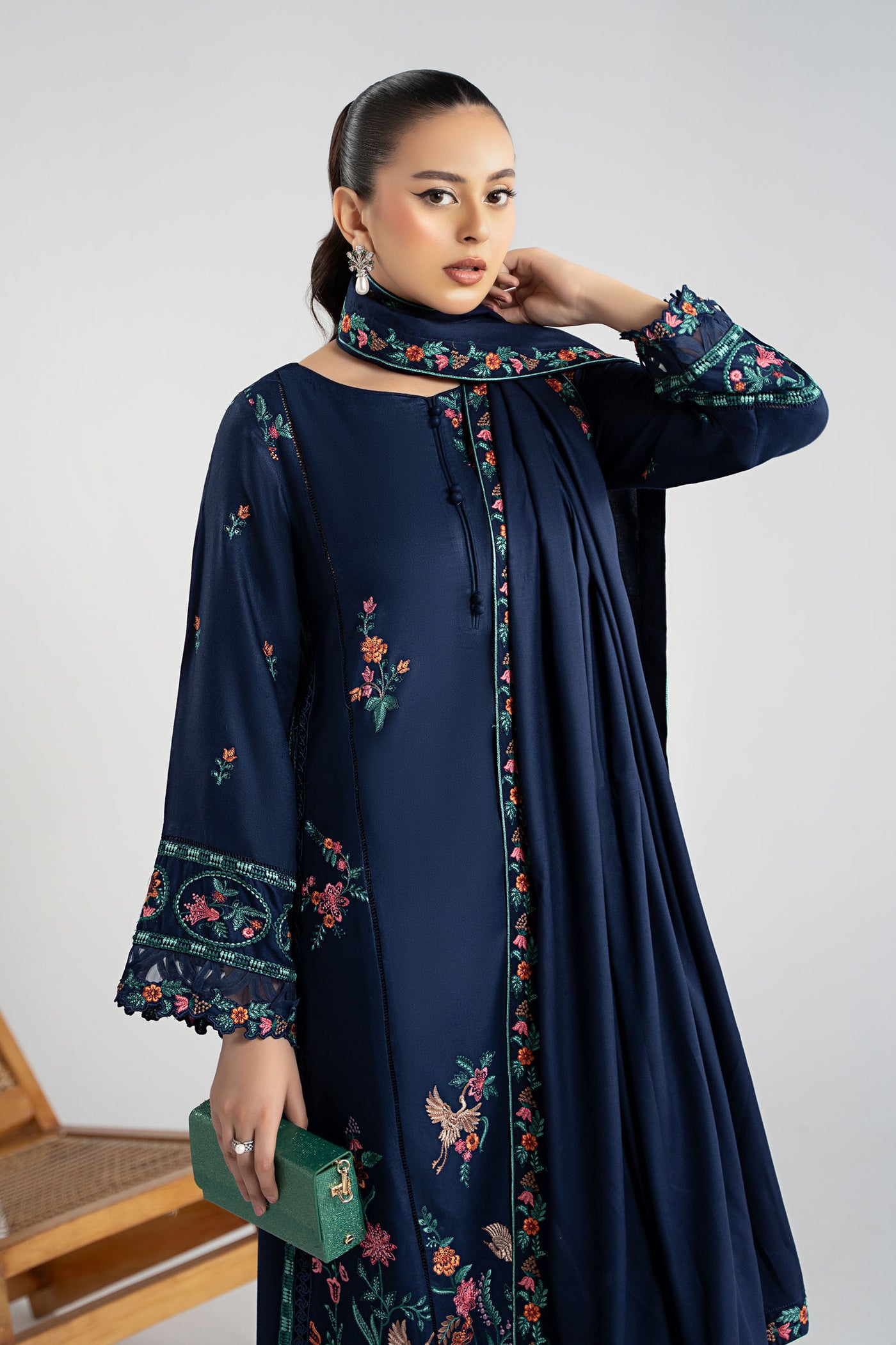 3 Piece Embroidered Marina Suit