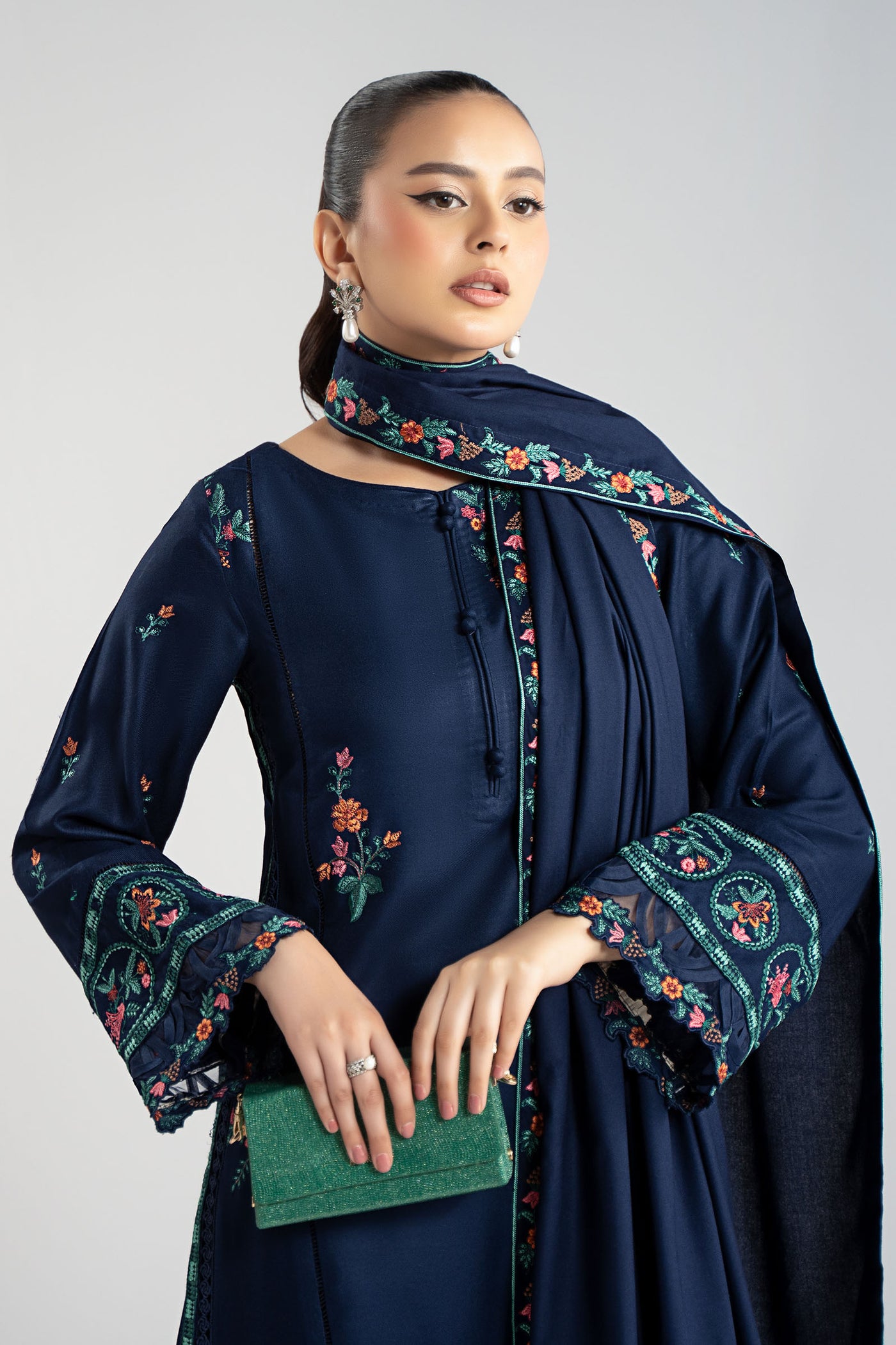 3 Piece Embroidered Marina Suit