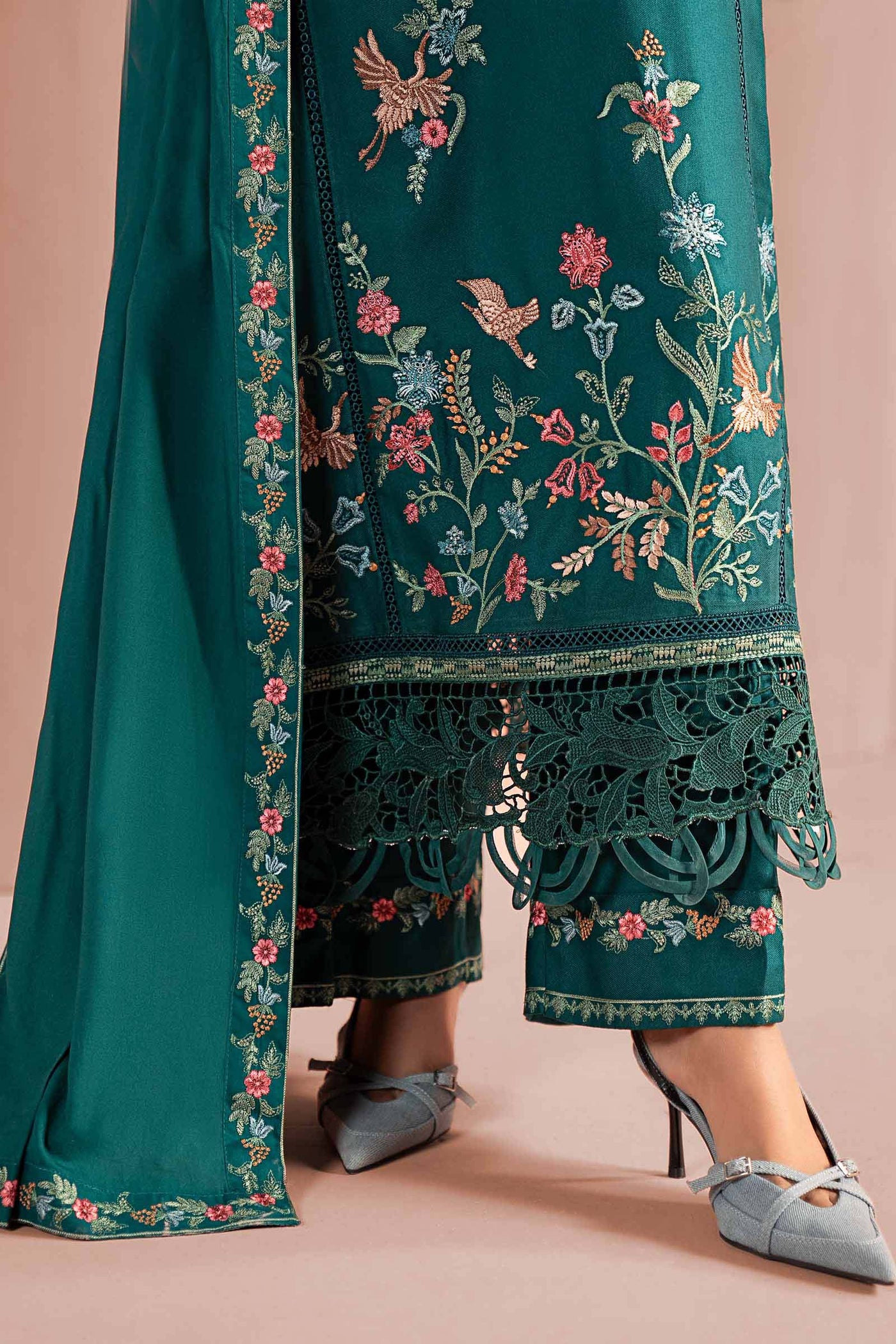 3 Piece Embroidered Marina Suit