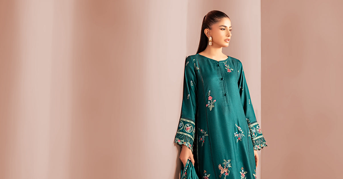 3 Piece Embroidered Marina Suit